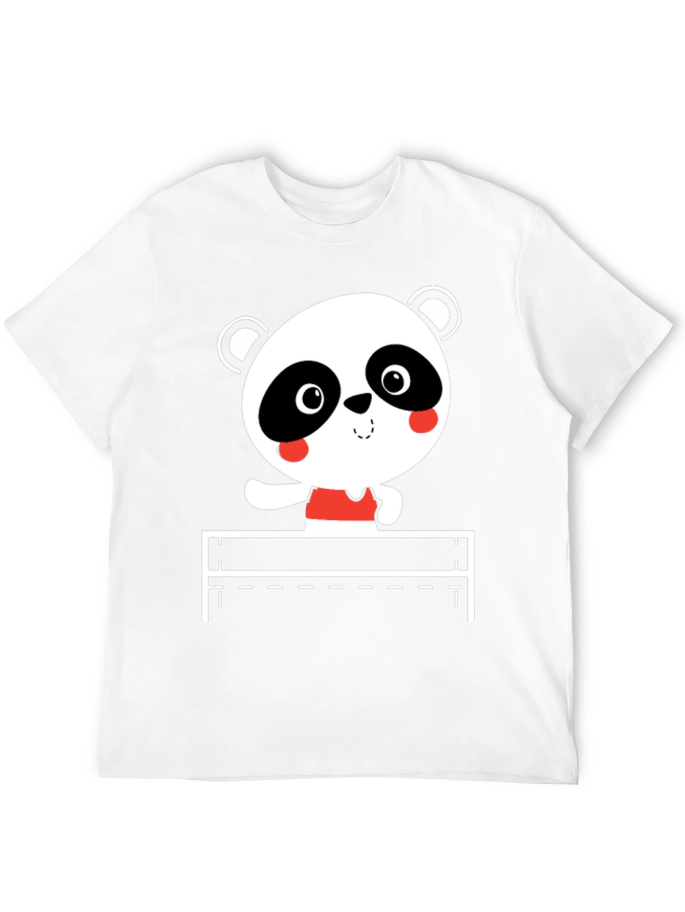 Cute Panda Hurdler Black T-Shirt