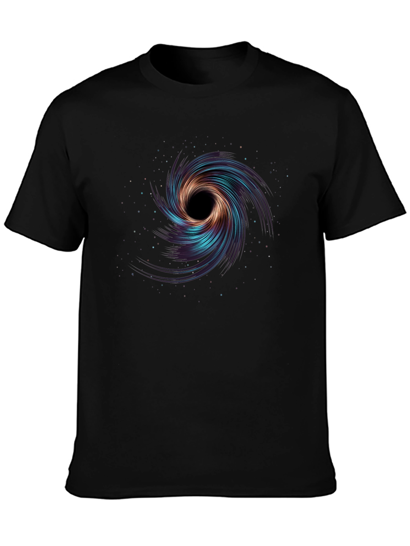 Cosmic Swirl Graphic Tee - Black Cotton Blend