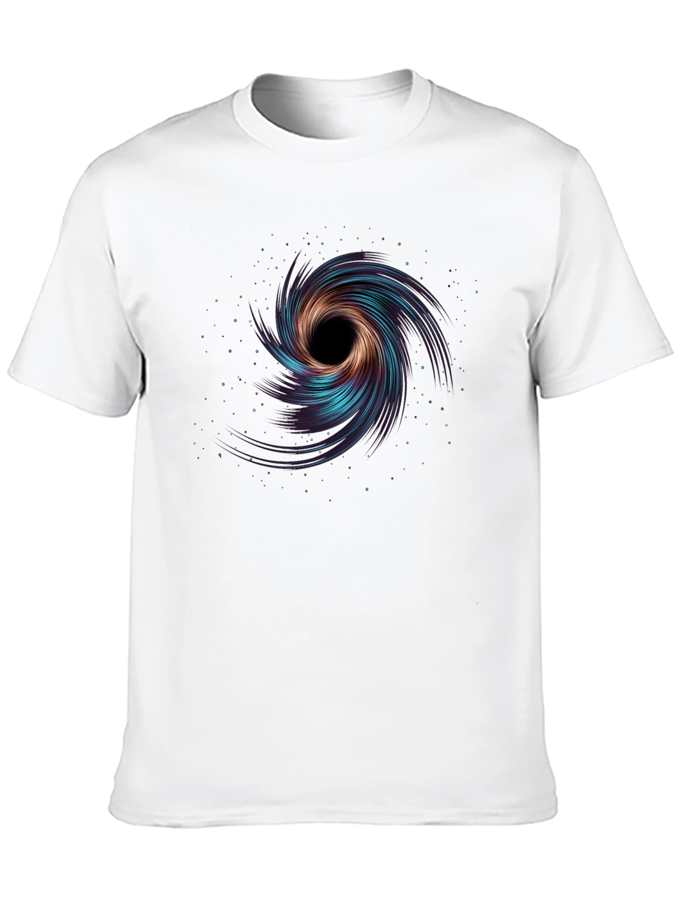 Cosmic Swirl Graphic Tee - Black Cotton Blend
