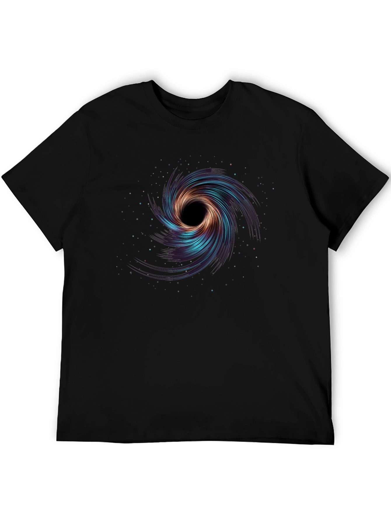 Cosmic Swirl Graphic Tee - Black Cotton Blend