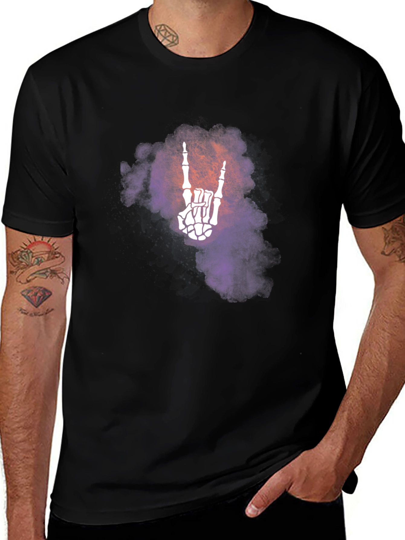 Rock On Skeleton Hand T-Shirt