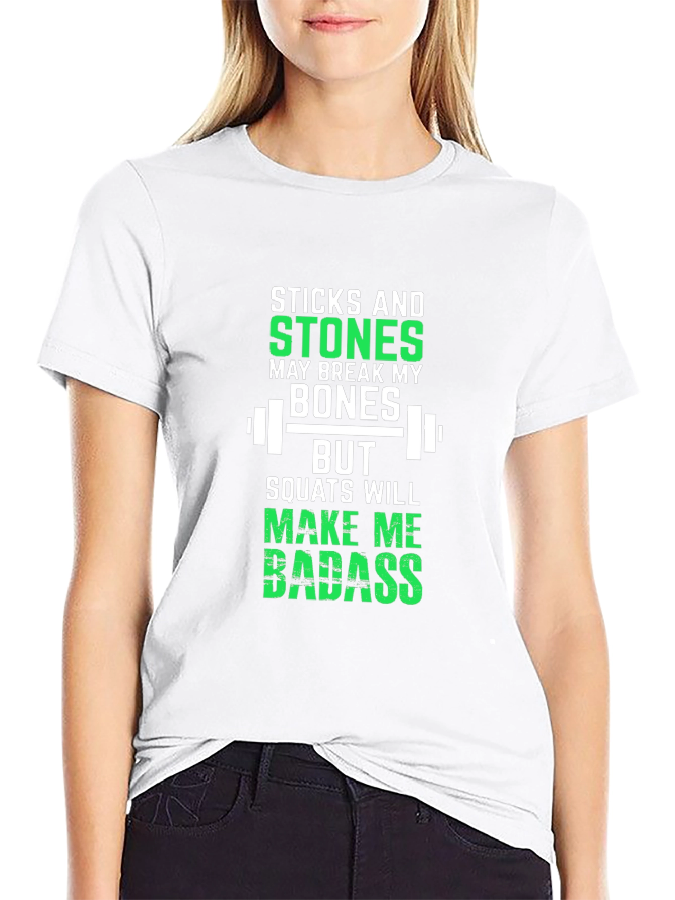 Sticks and Stones Squats Workout T-Shirt
