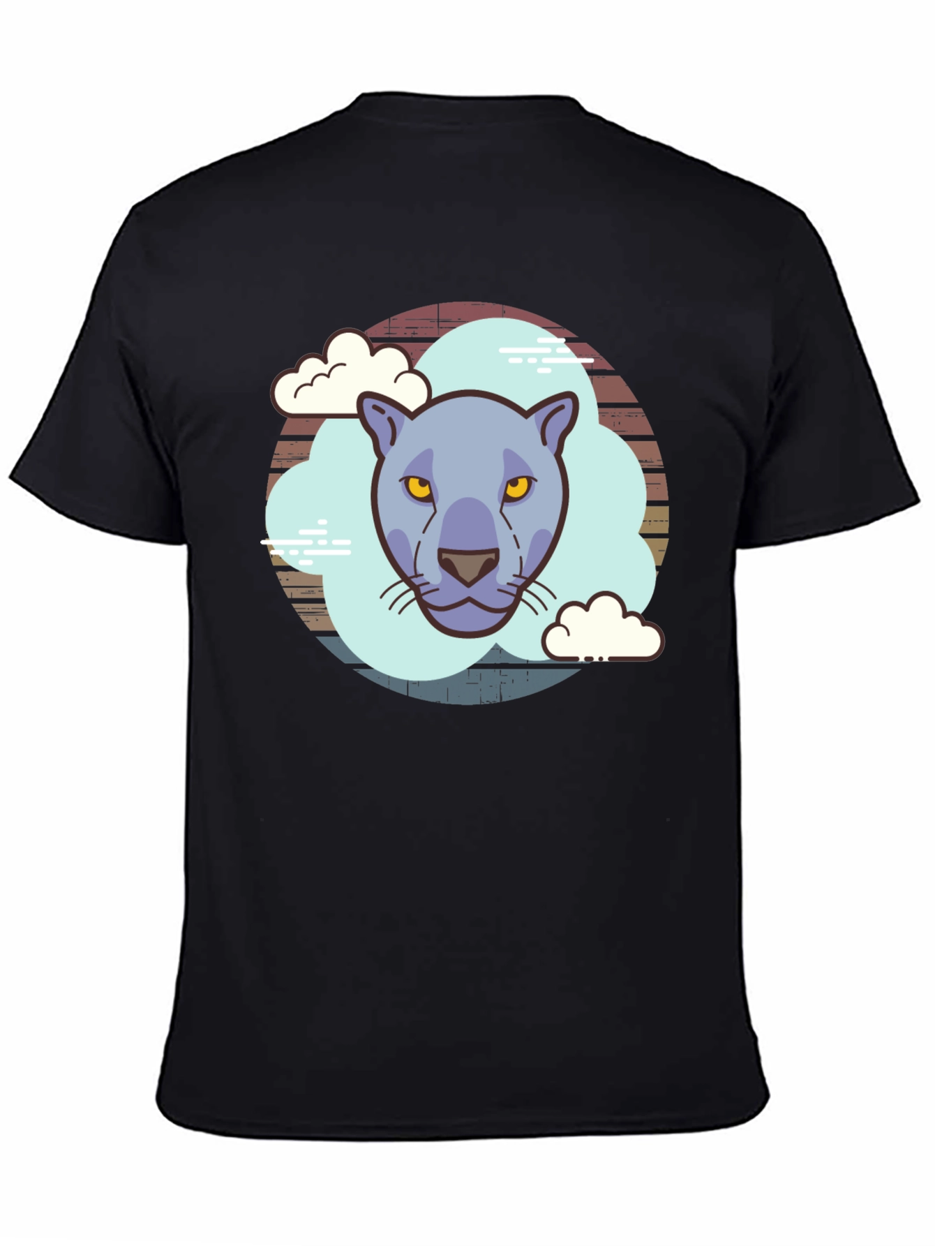 Cool Cat Graphic Tee - Retro Style Black T-Shirt