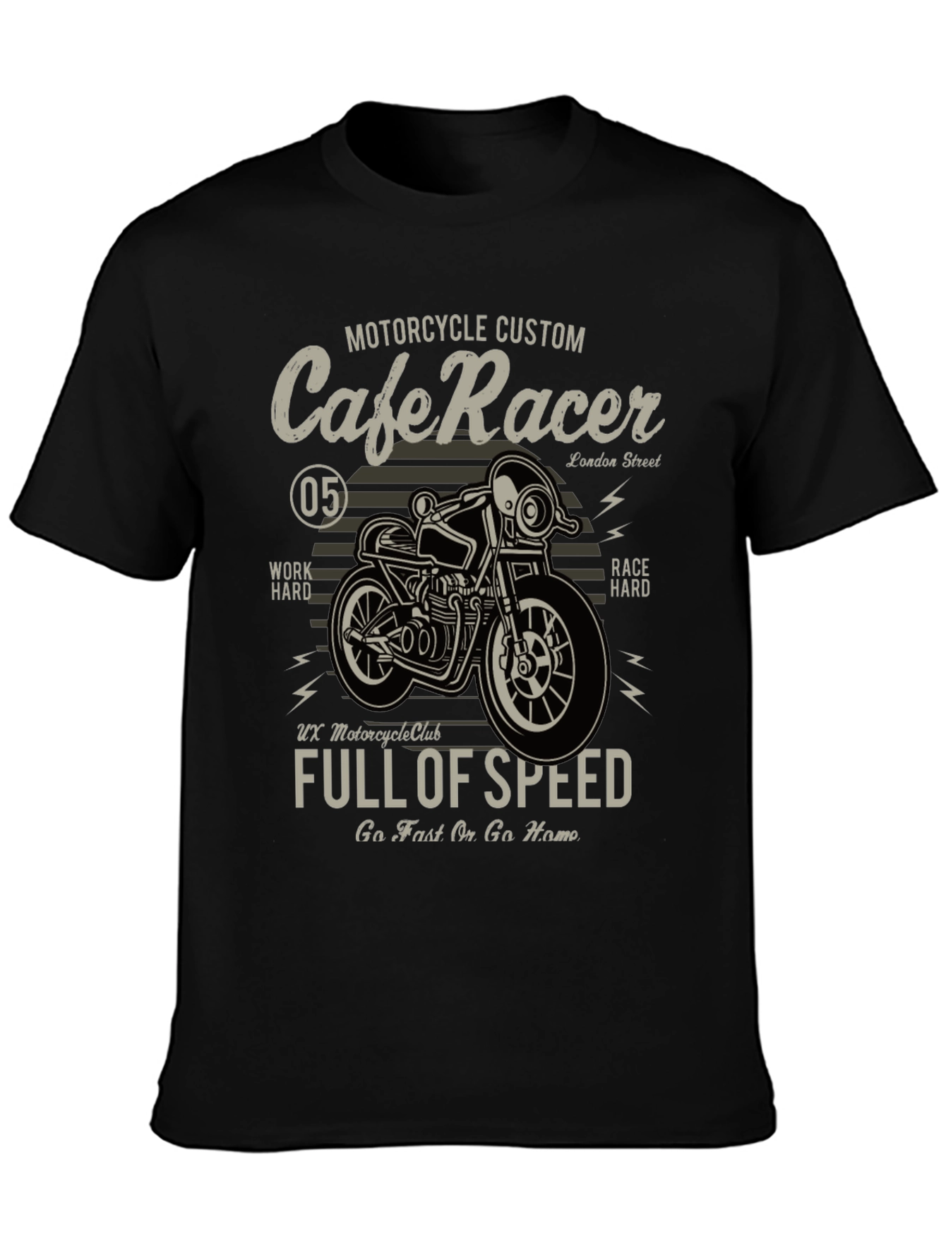Cafe Racer Motorcycle Graphic T-Shirt