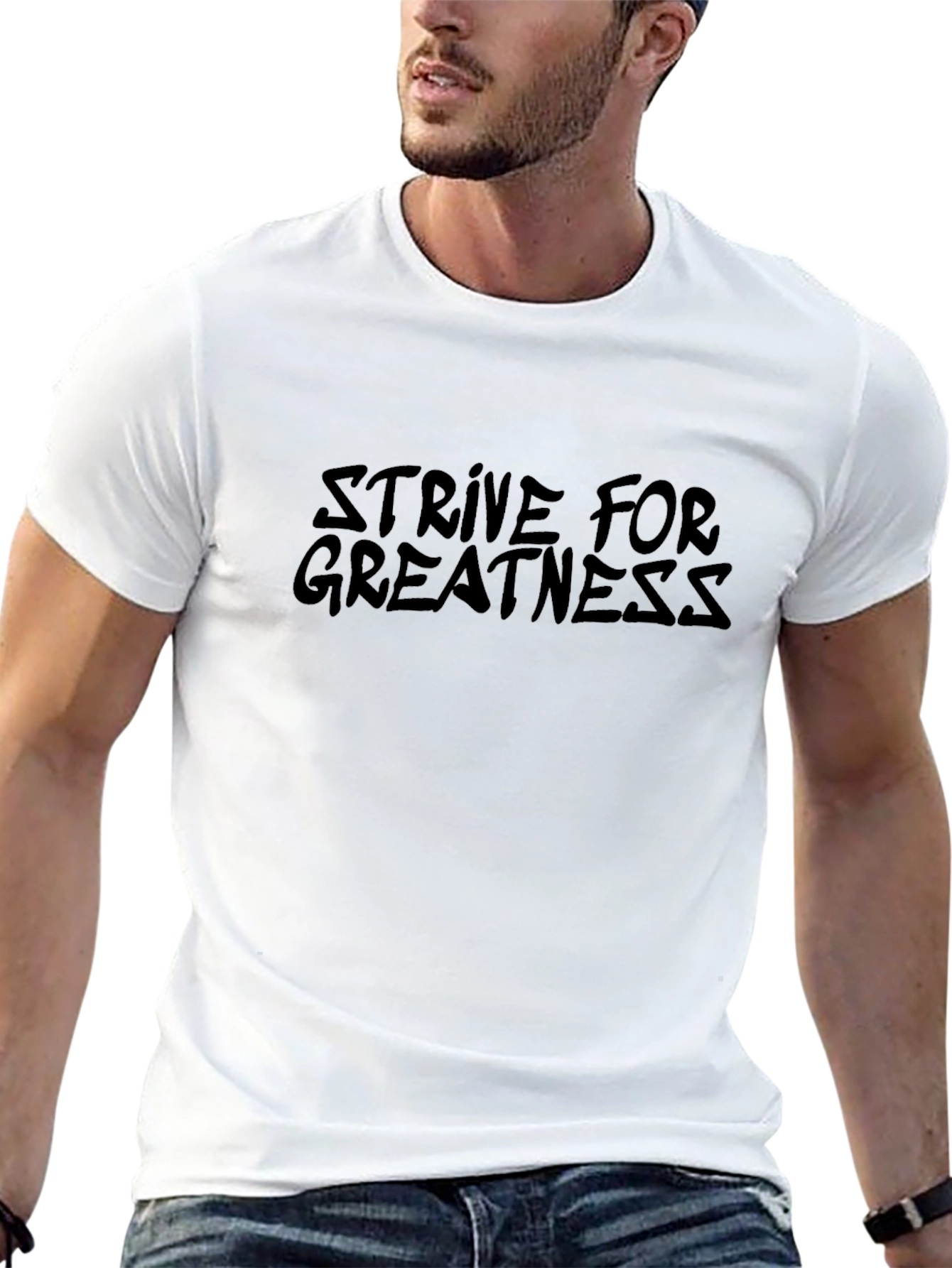 Strive For Greatness Graphic Tee - Classic Black