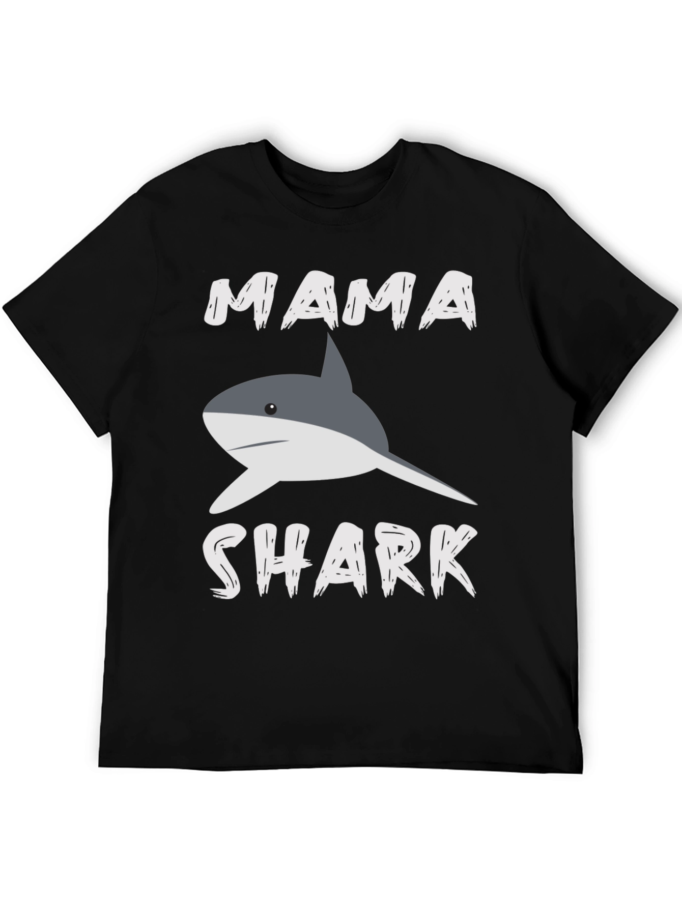 Mama Shark Graphic T-Shirt - Black Crew Neck