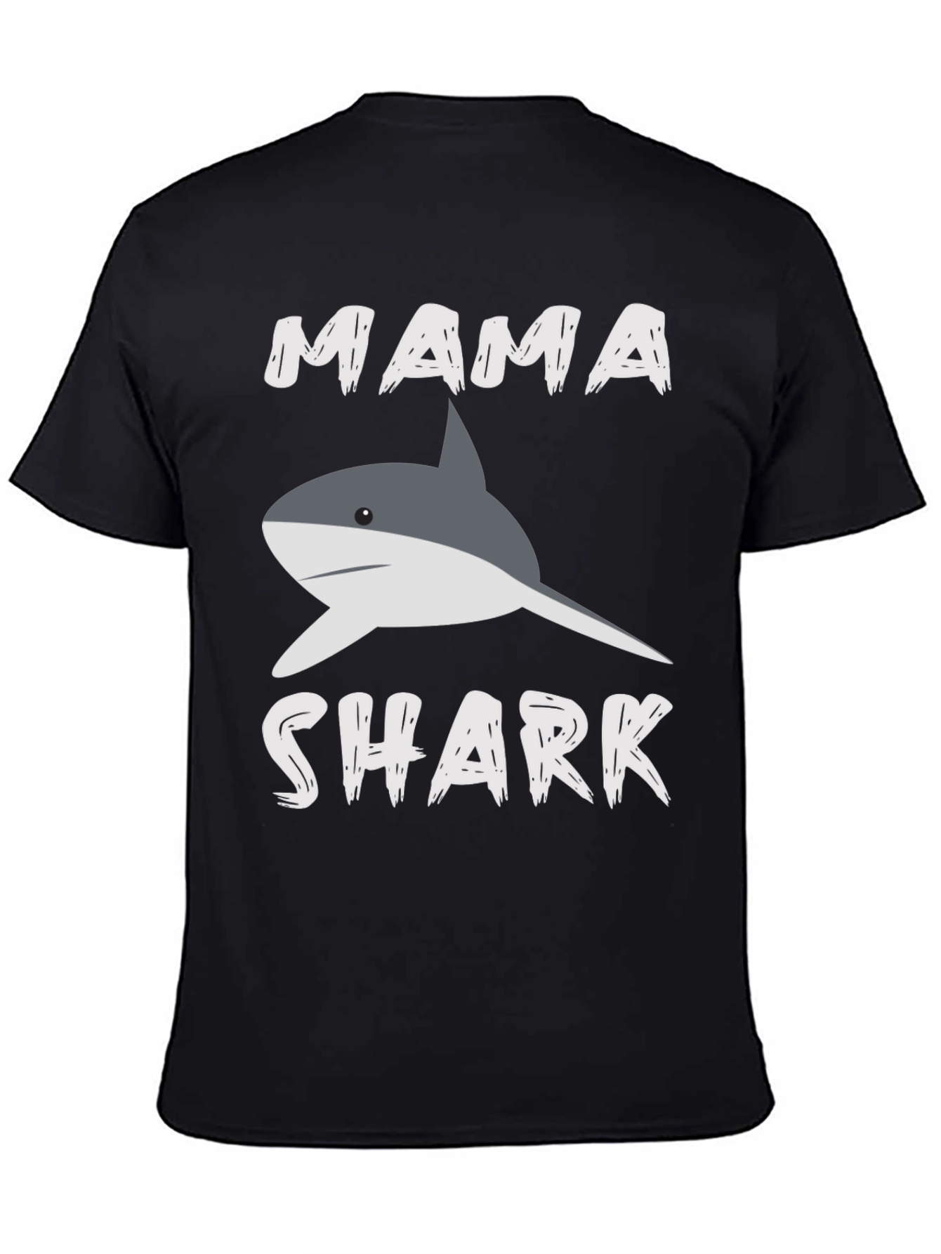 Mama Shark Graphic T-Shirt - Black Crew Neck