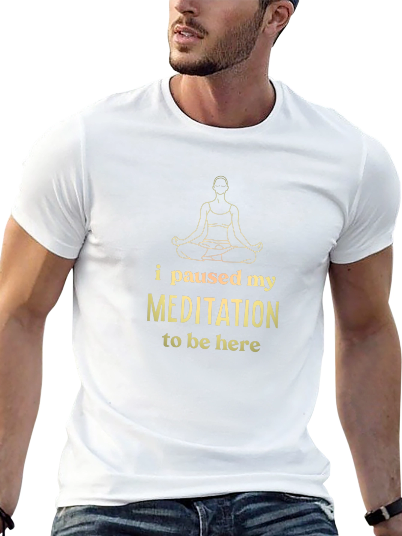 Meditation Humor T-Shirt - Relaxed Fit Black