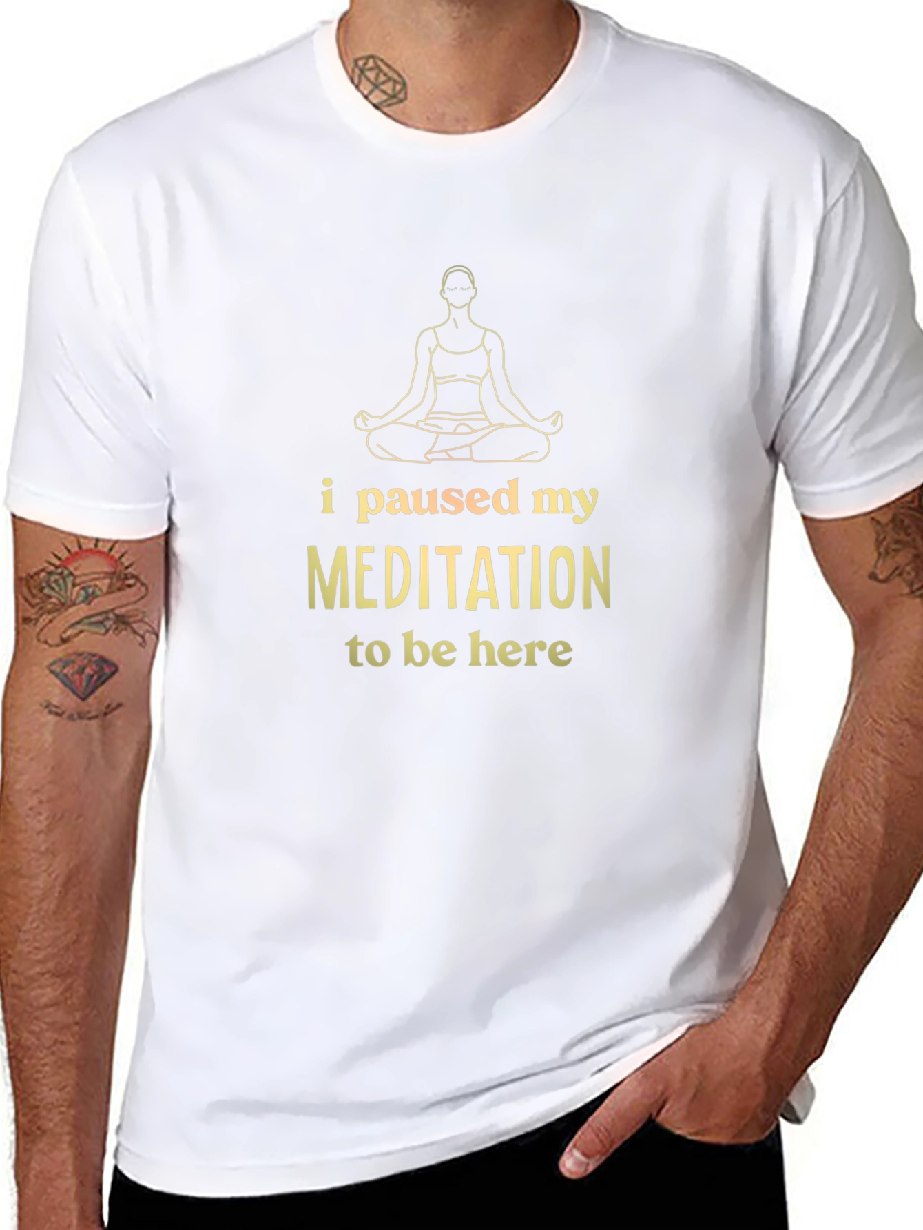 Meditation Humor T-Shirt - Relaxed Fit Black
