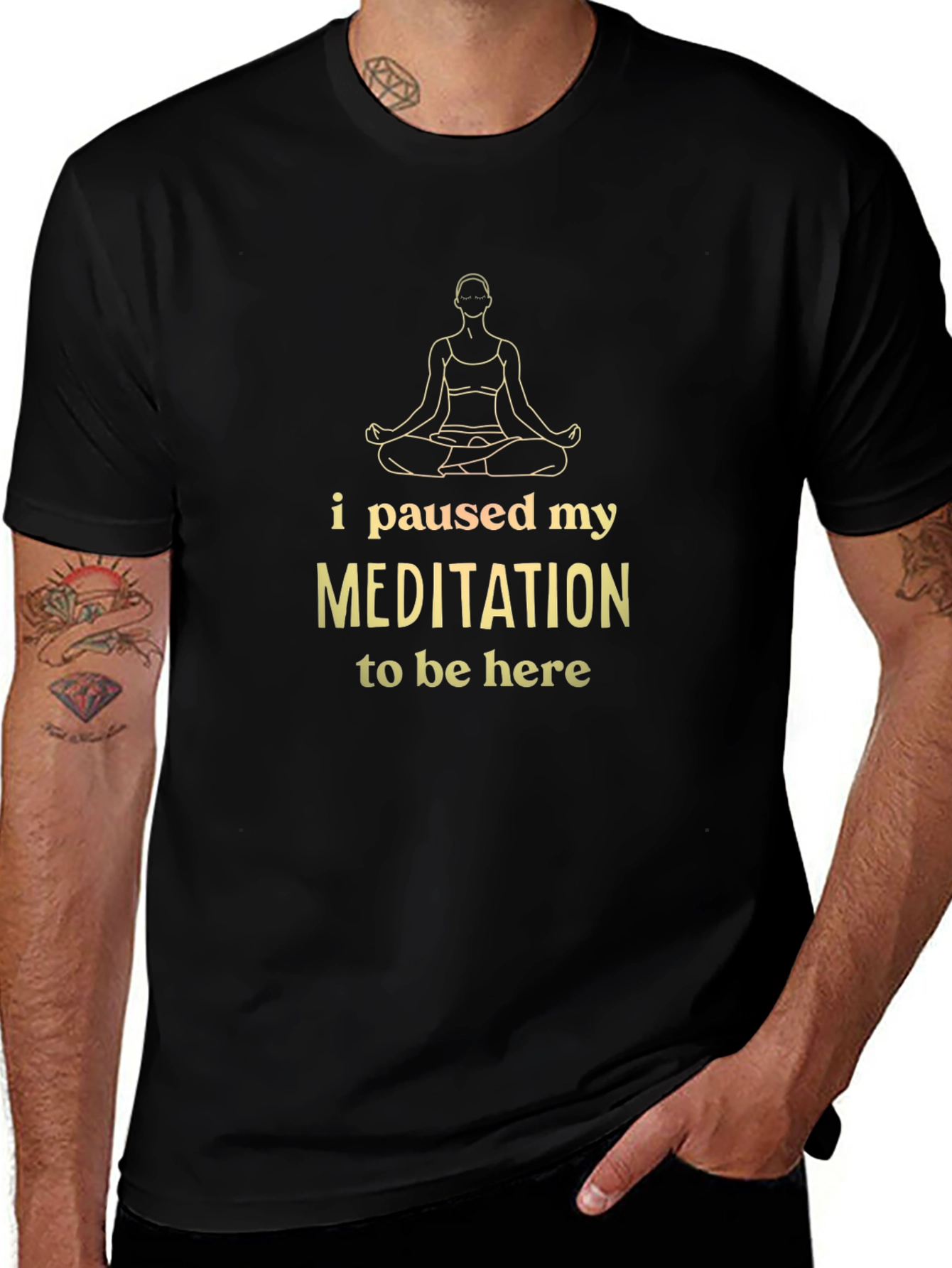 Meditation Humor T-Shirt - Relaxed Fit Black