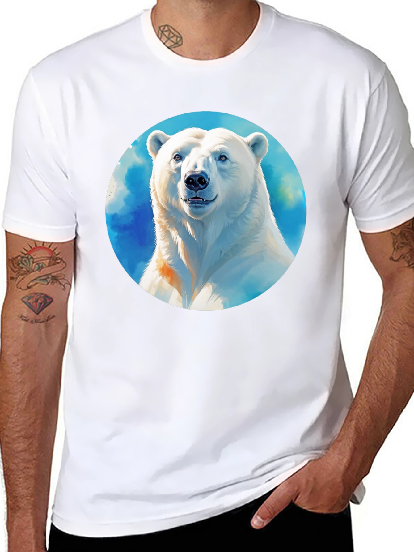Polar Bear Graphic Tee - Mens Black T-Shirt