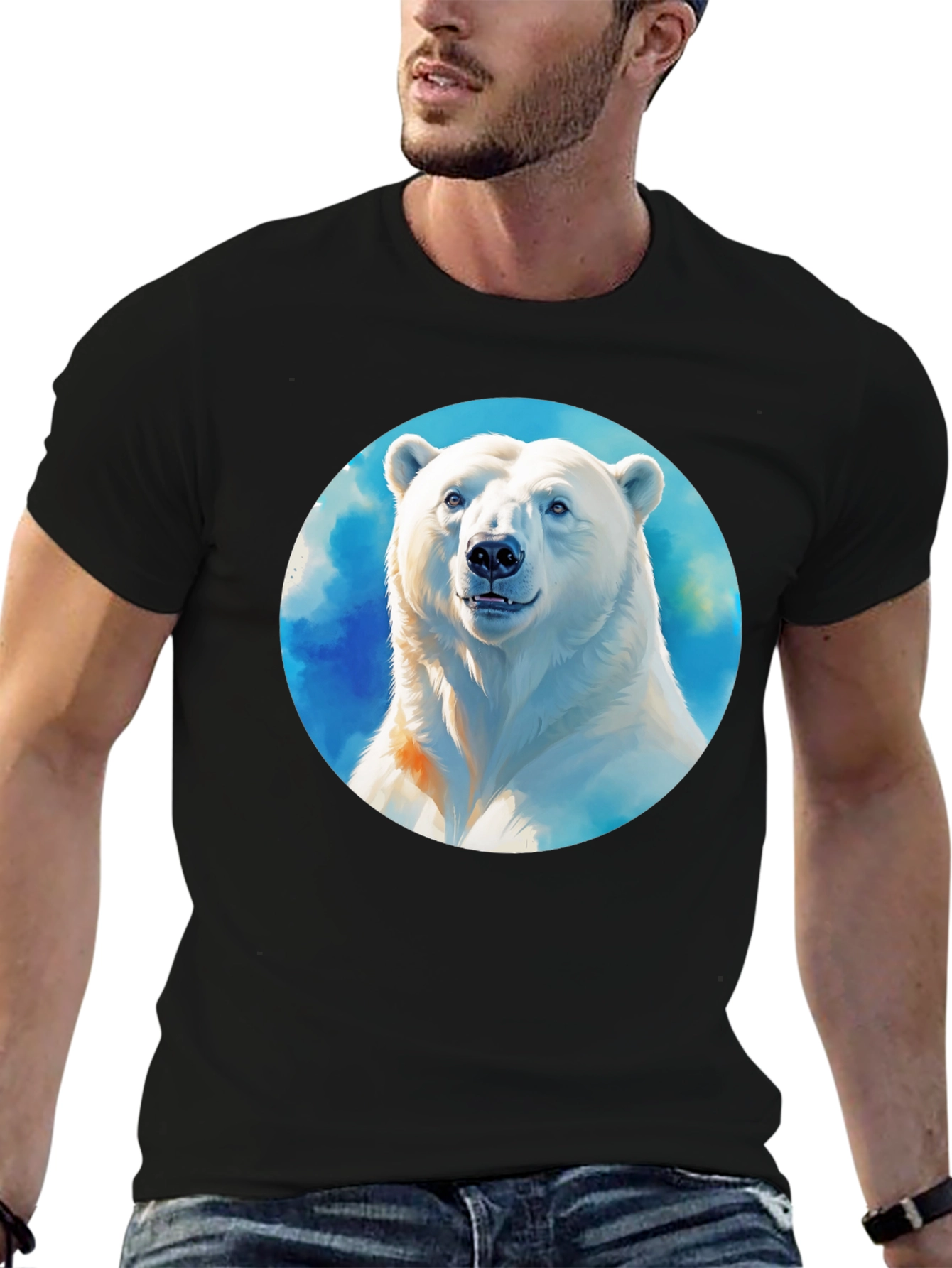Polar Bear Graphic Tee - Mens Black T-Shirt