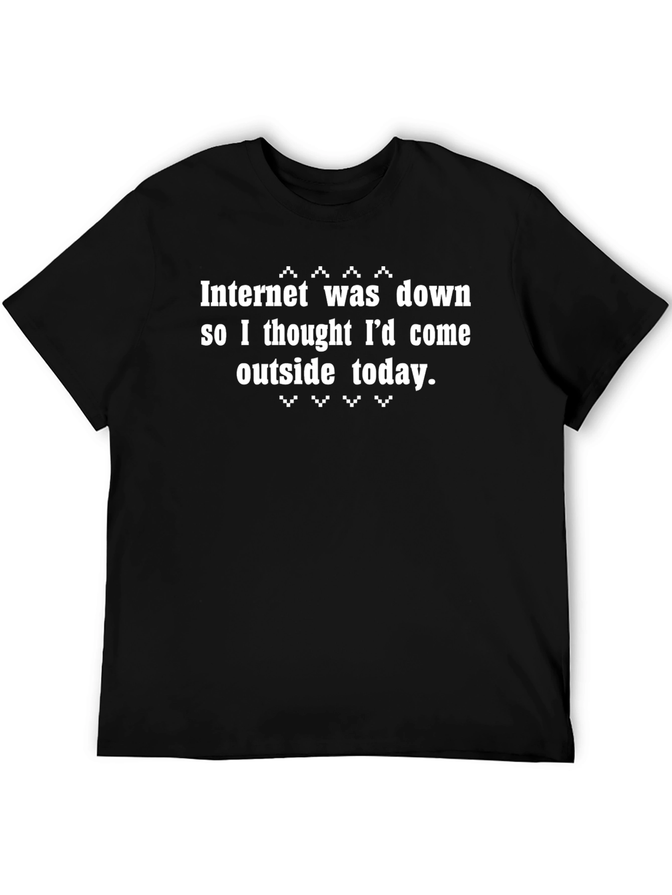 Funny Internet Down Black T-Shirt