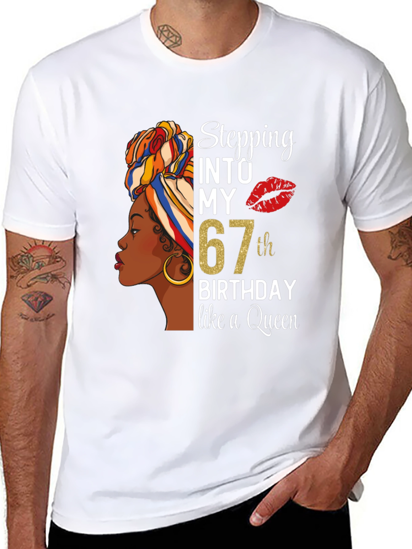 Stepping Into My 67th Birthday Queen T-Shirt