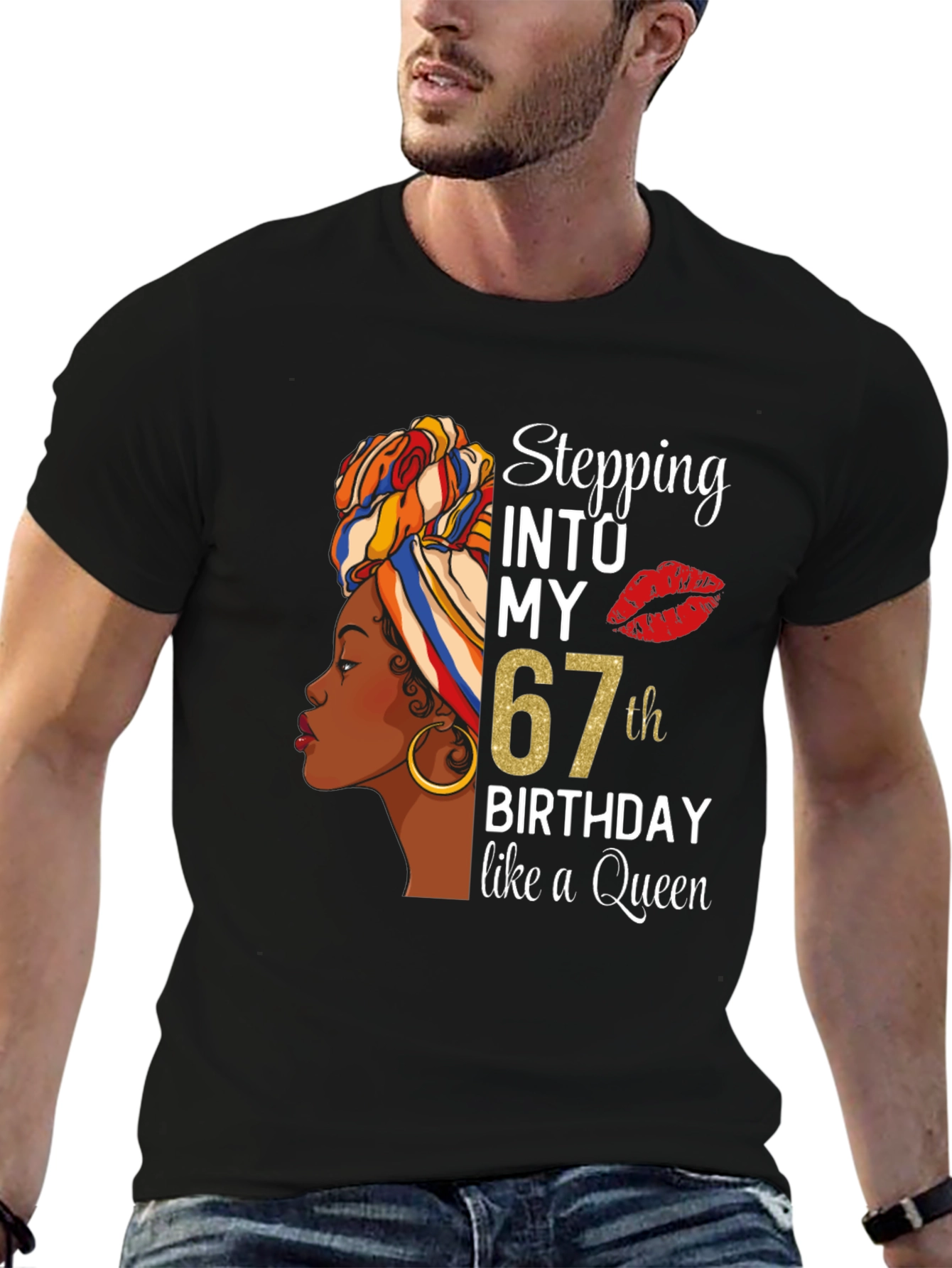 Stepping Into My 67th Birthday Queen T-Shirt