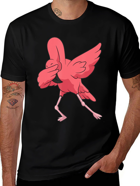 Dabbing Flamingo Graphic T-Shirt - Fun Animal Tee