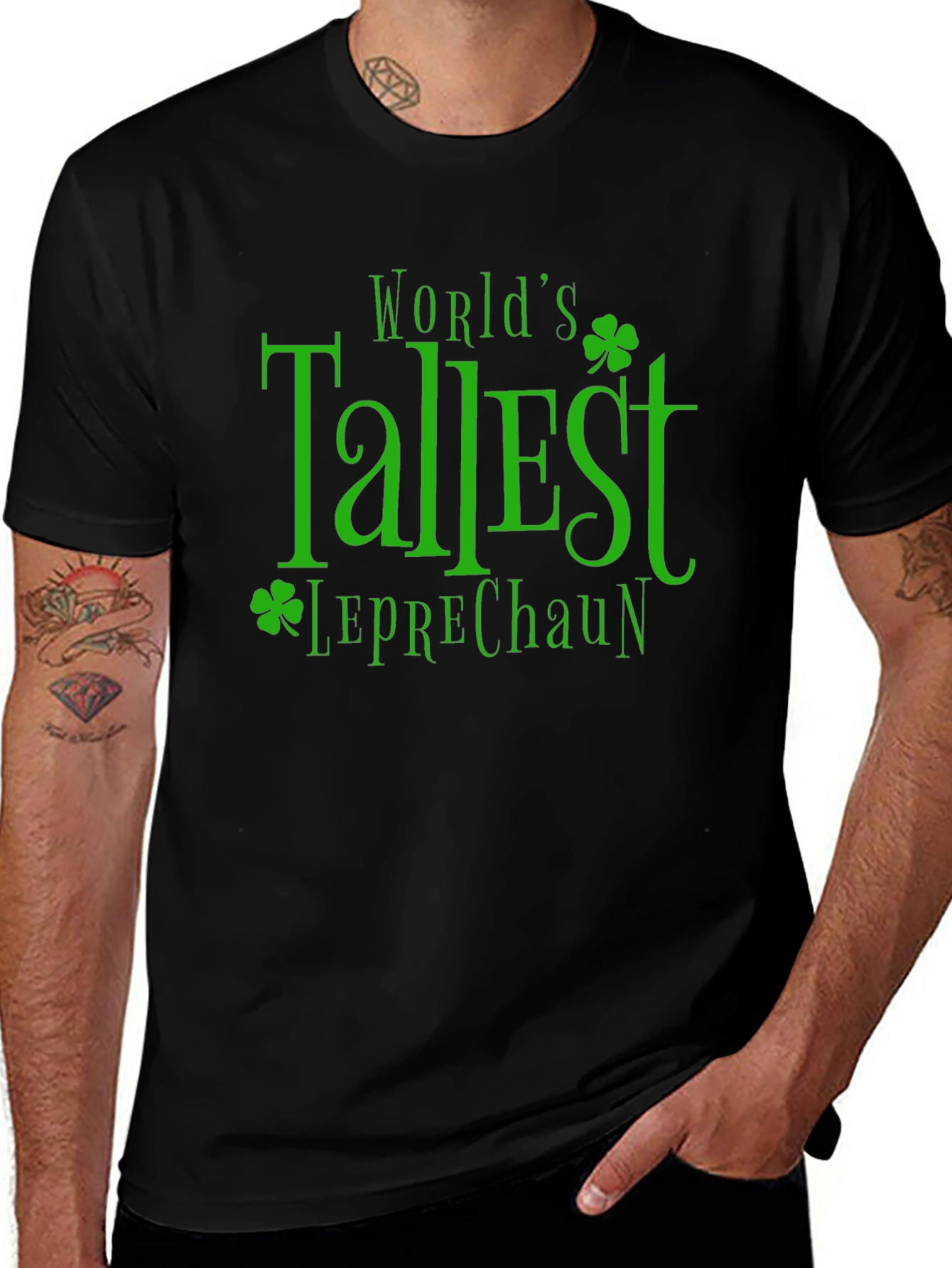 Worlds Tallest Leprechaun Black T-Shirt