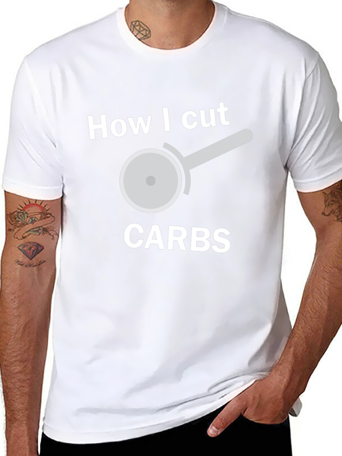 Funny Carb Cutting T-Shirt - Pizza Cutter Design