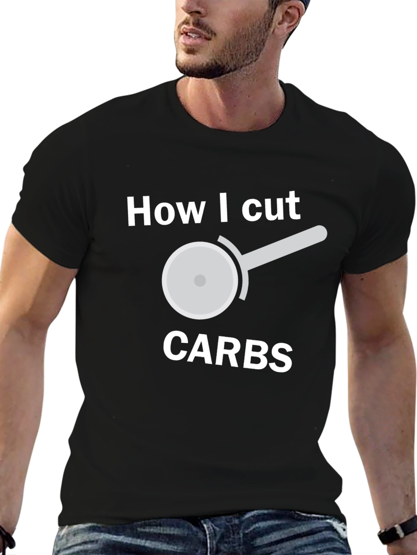 Funny Carb Cutting T-Shirt - Pizza Cutter Design