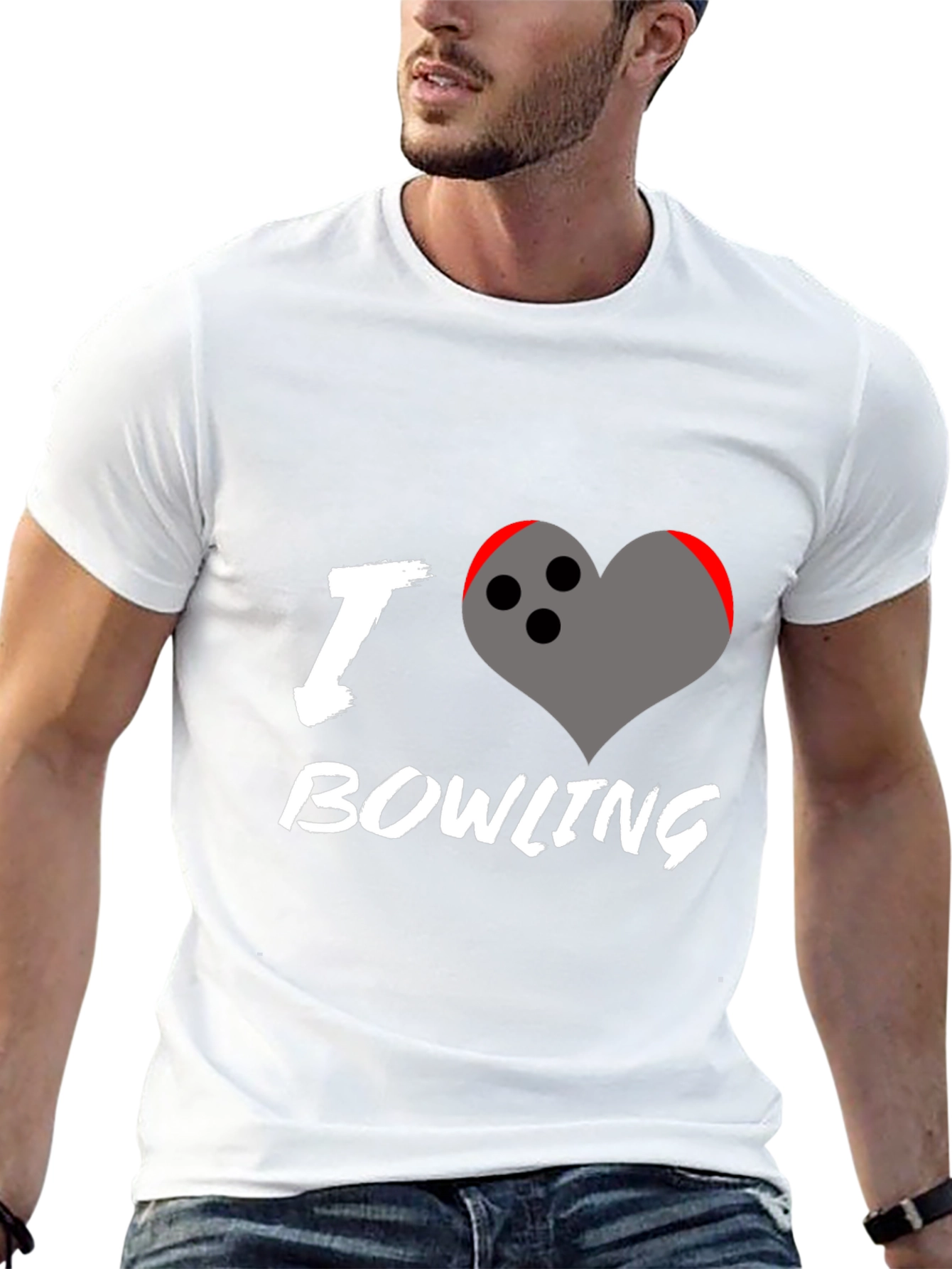I Love Bowling T-Shirt - Heart Bowling Ball Graphic