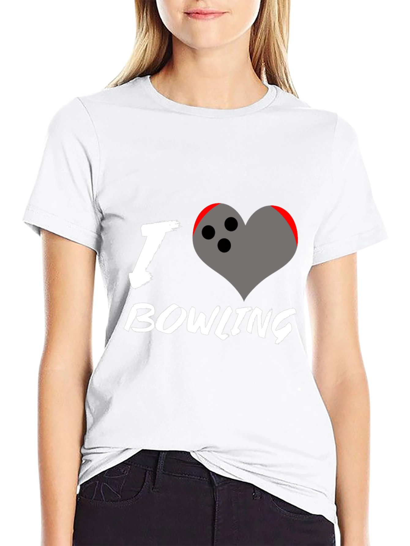 I Love Bowling T-Shirt - Heart Bowling Ball Graphic