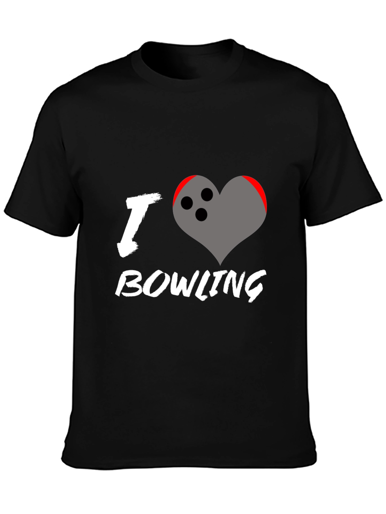 I Love Bowling T-Shirt - Heart Bowling Ball Graphic