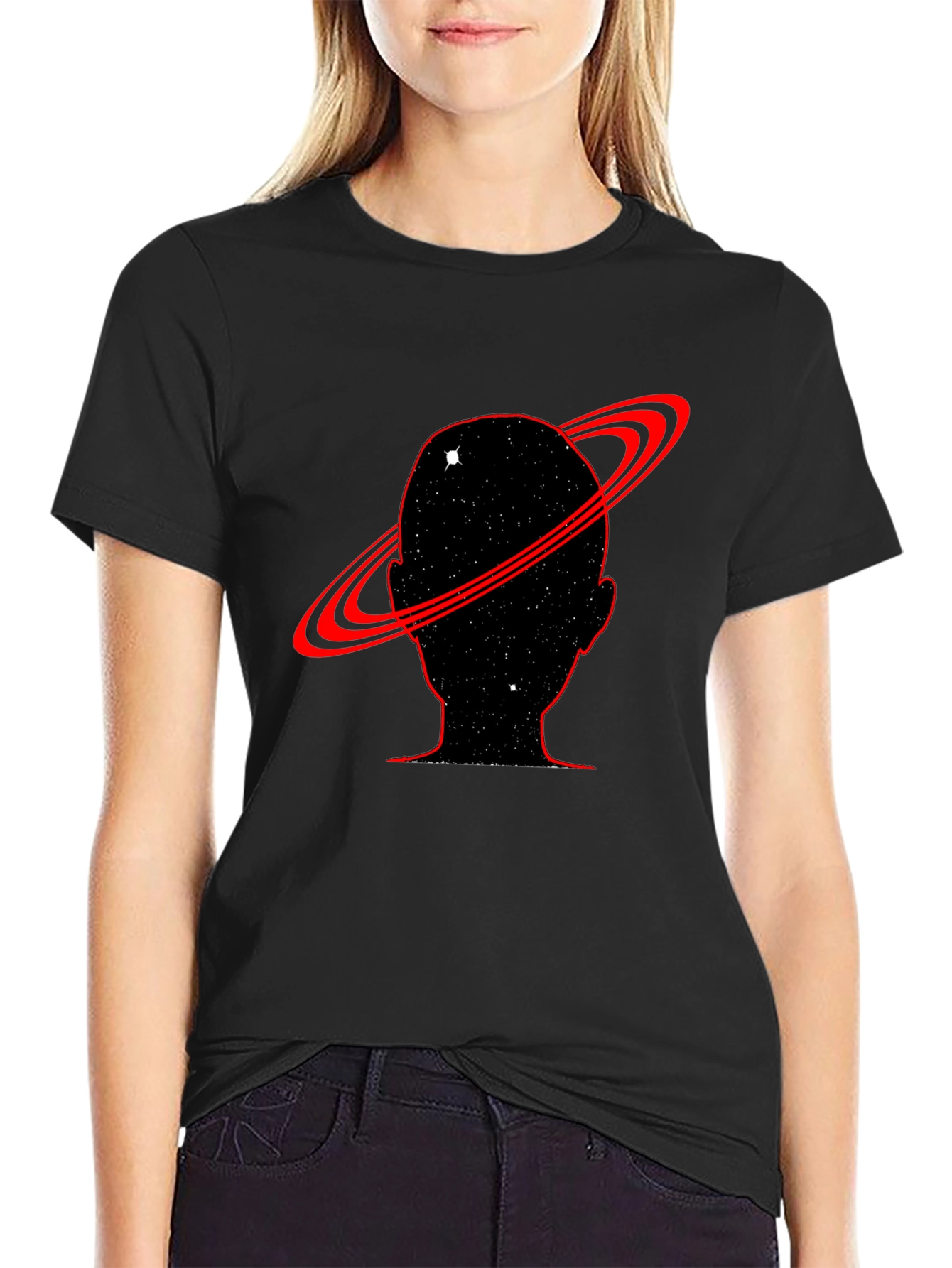 Cosmic Mind T-Shirt - Black Saturn Design