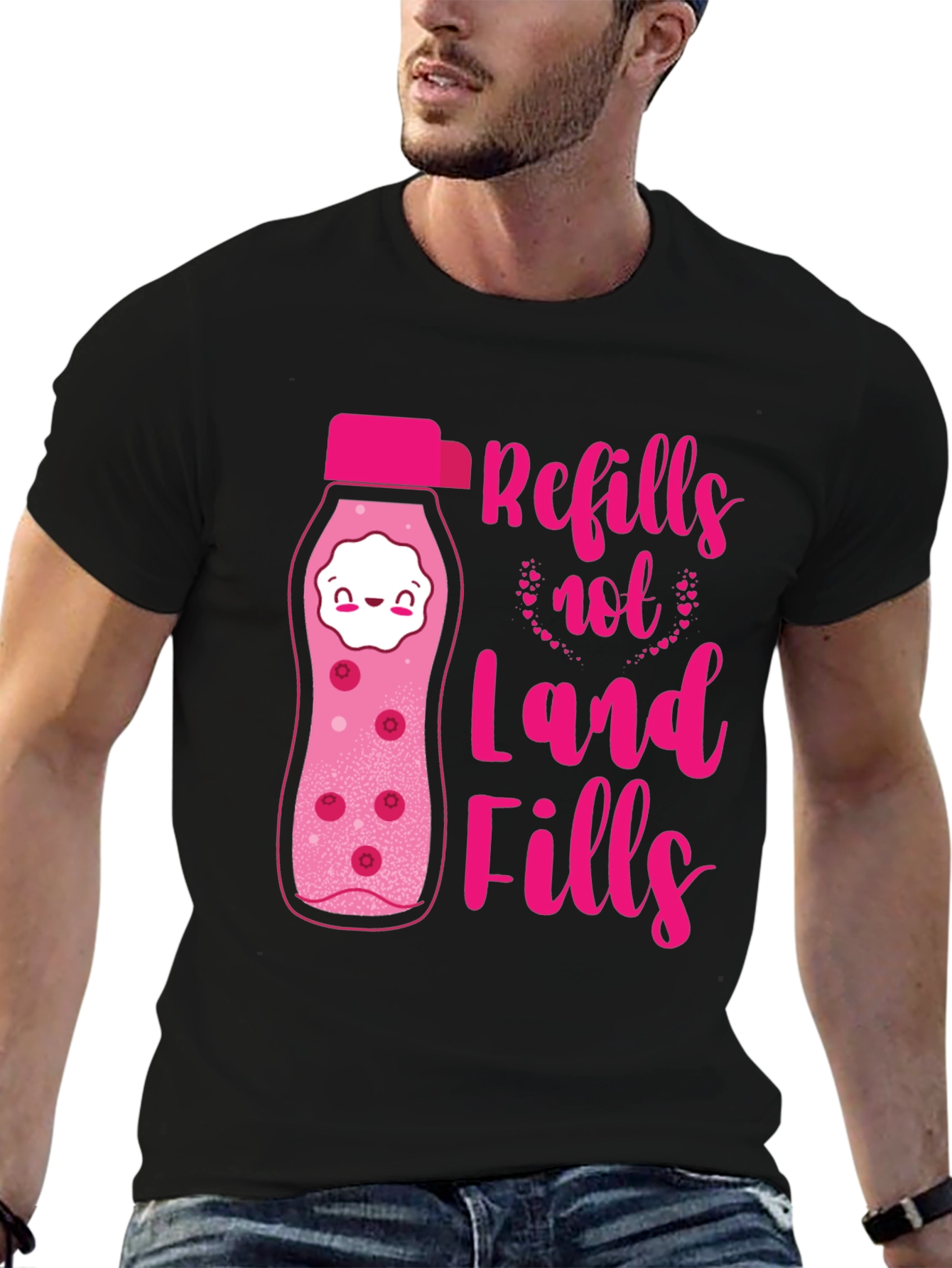 Refills Not Landfills Graphic Tee - Eco-Friendly Design
