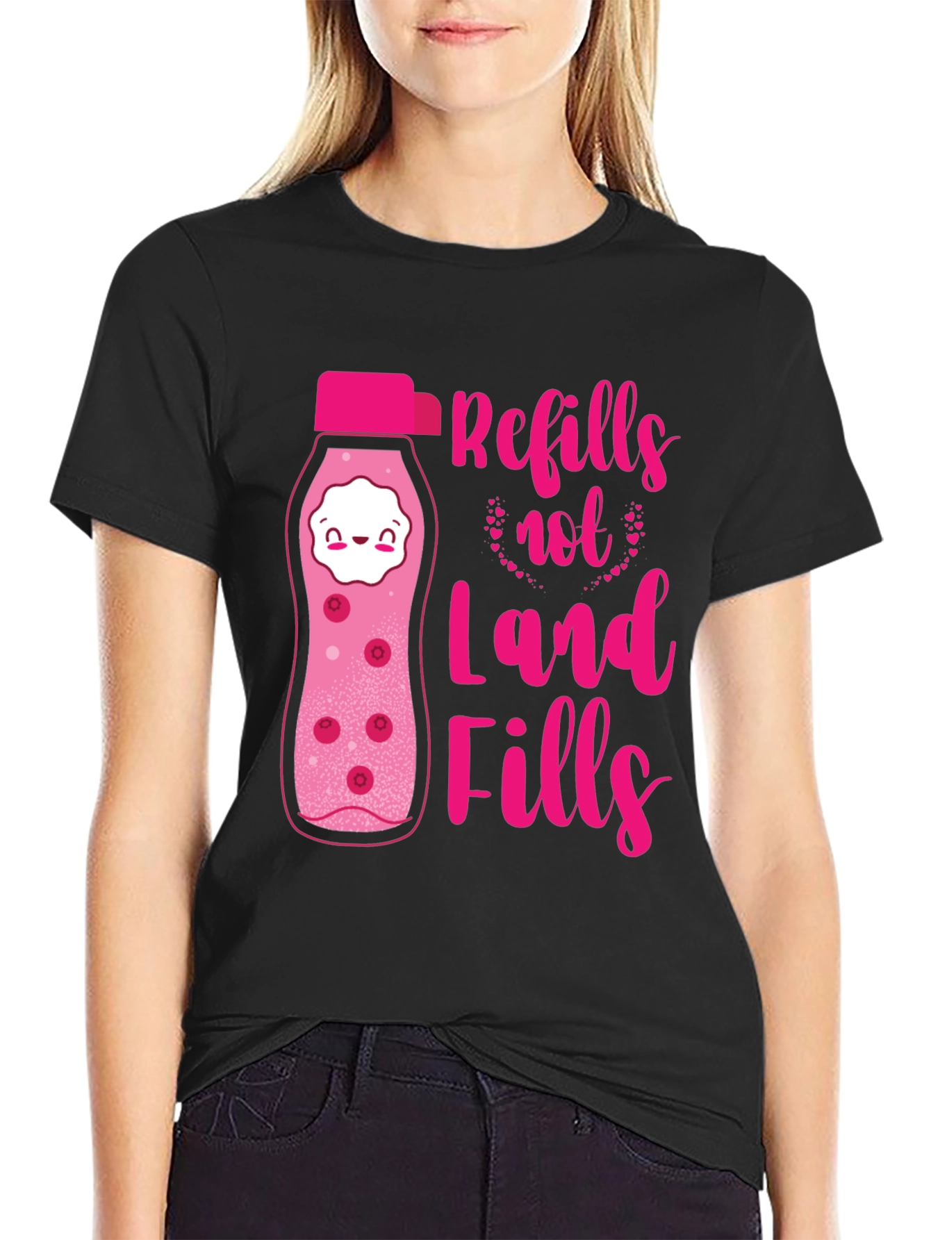 Refills Not Landfills Graphic Tee - Eco-Friendly Design
