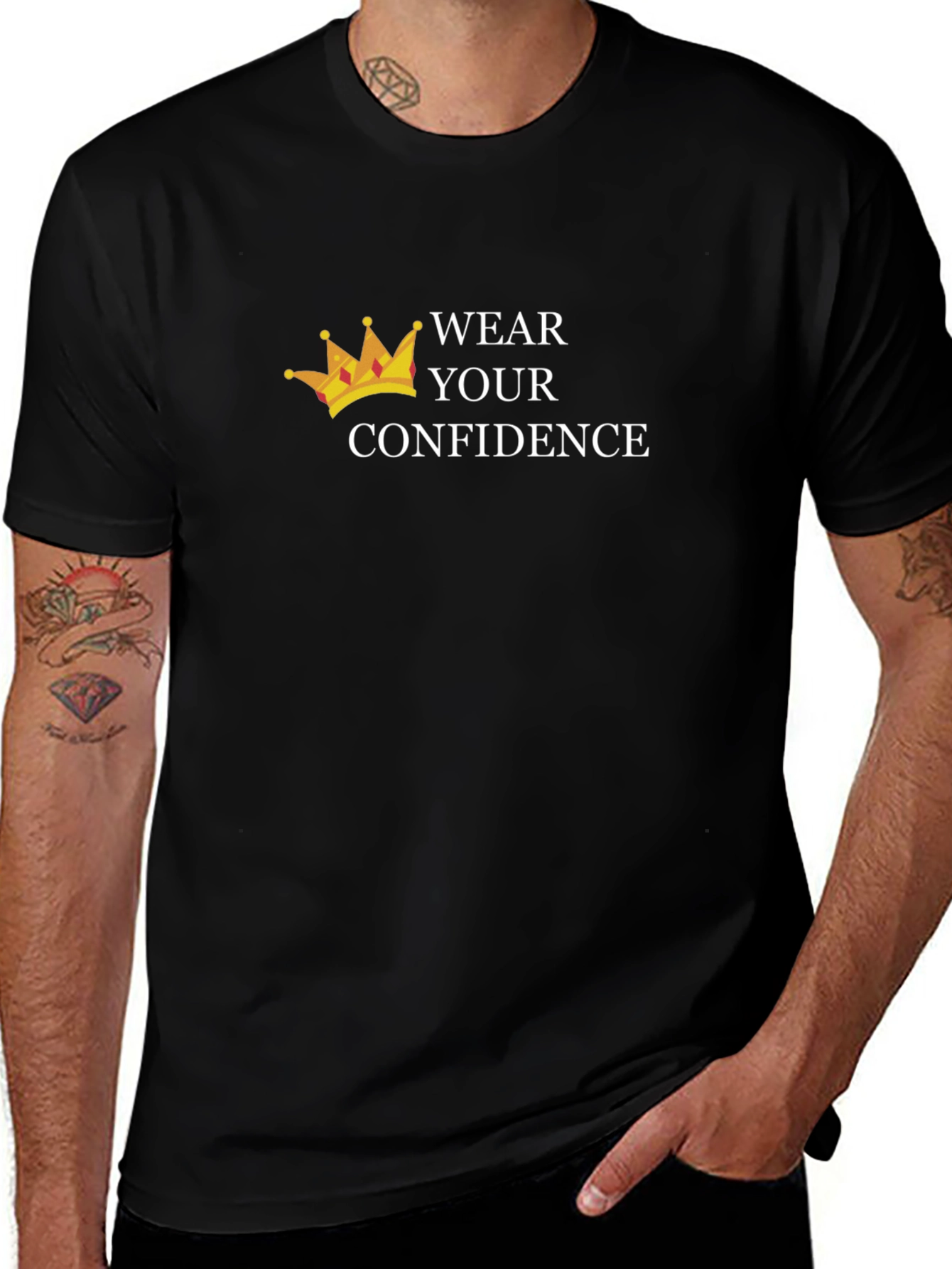 Wear Your Confidence Black Graphic Tee