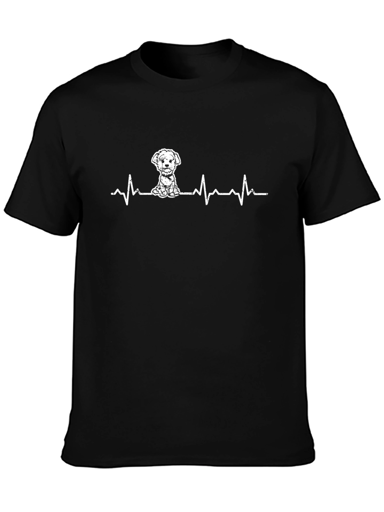 Dog Heartbeat T-Shirt - Black Cotton Tee