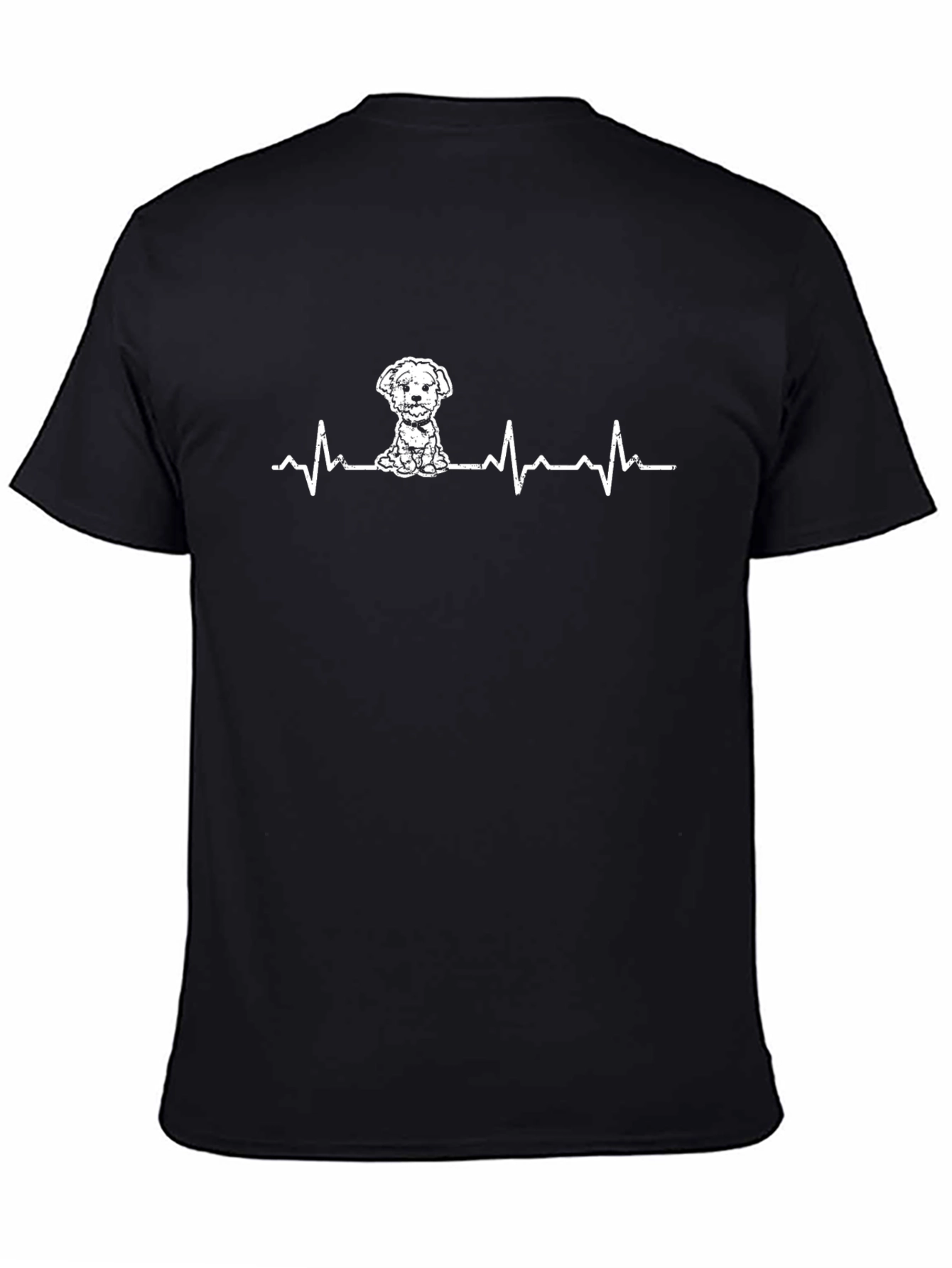 Dog Heartbeat T-Shirt - Black Cotton Tee