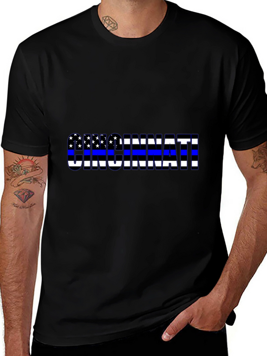 Cincinnati Thin Blue Line Flag T-Shirt