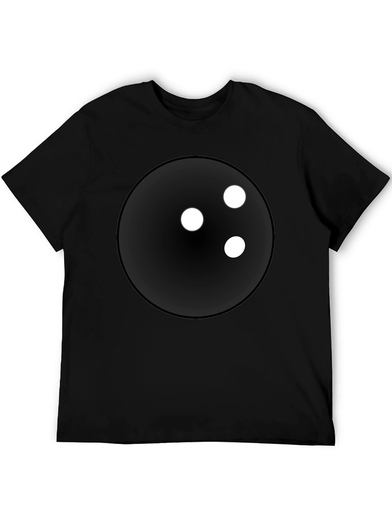 Bowling Ball Graphic Tee - Black Cotton Blend Shirt