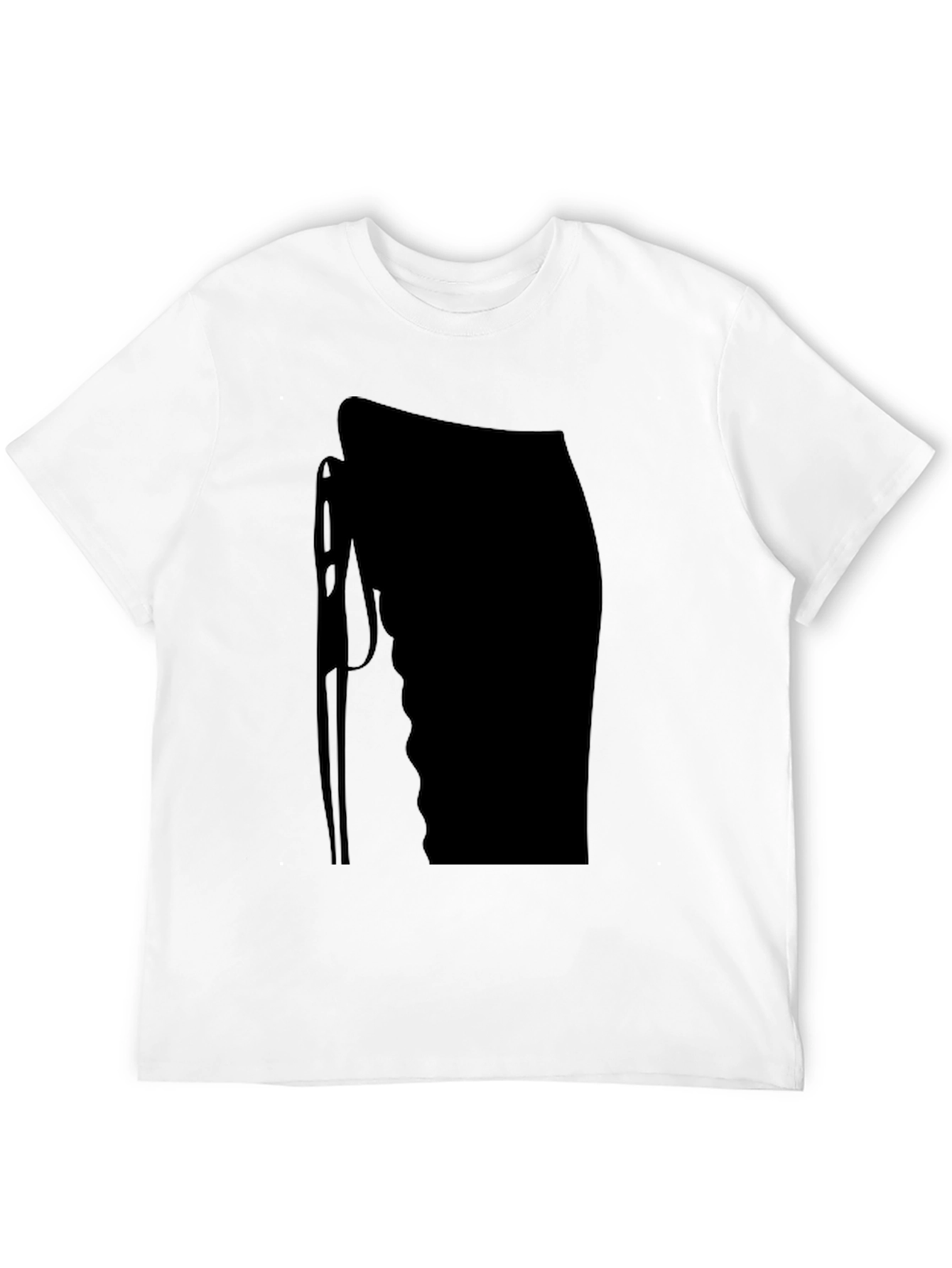 Black T-Shirt with Abstract Needle Design