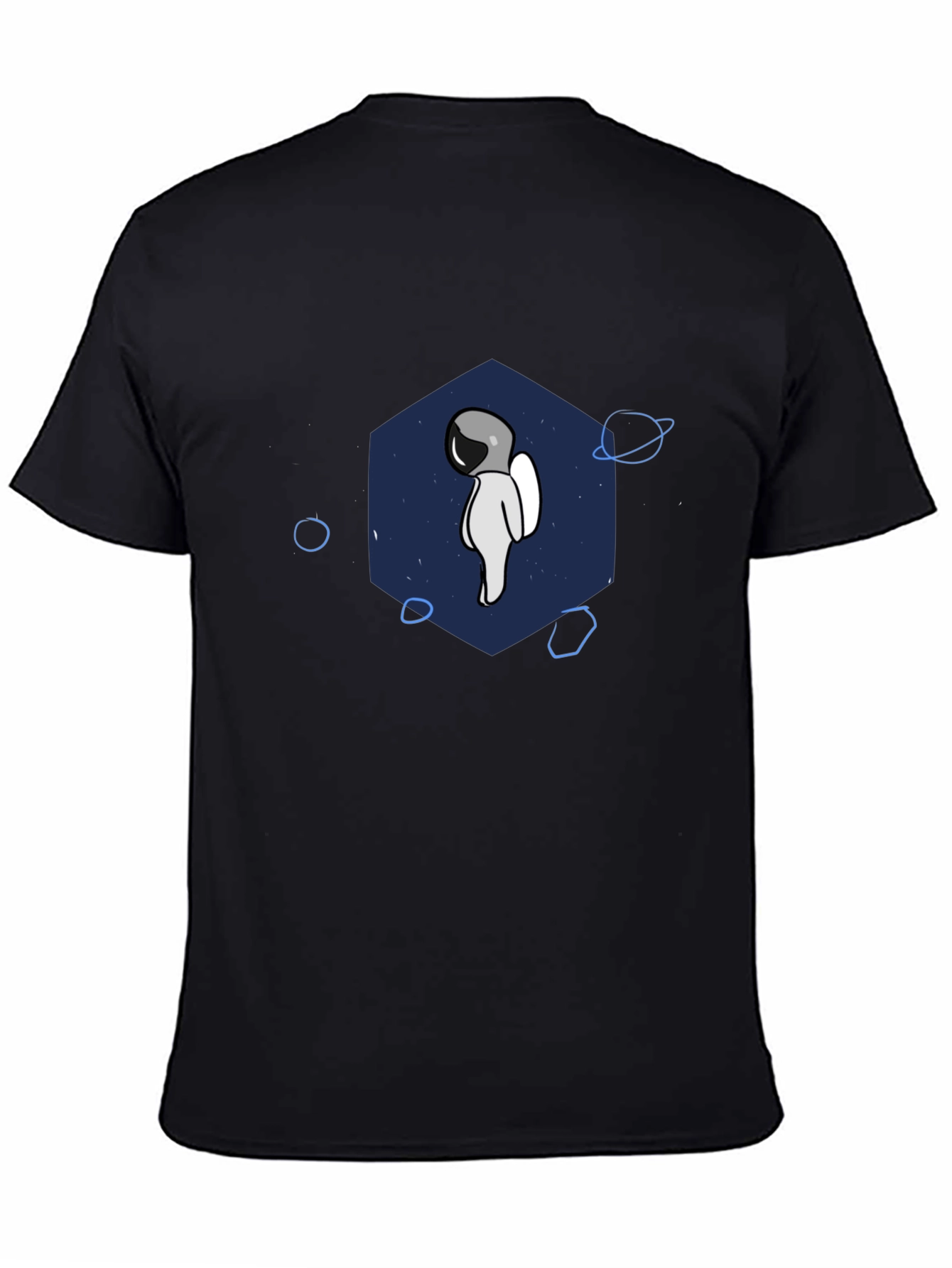Astronaut Graphic T-Shirt - Black Crew Neck Tee