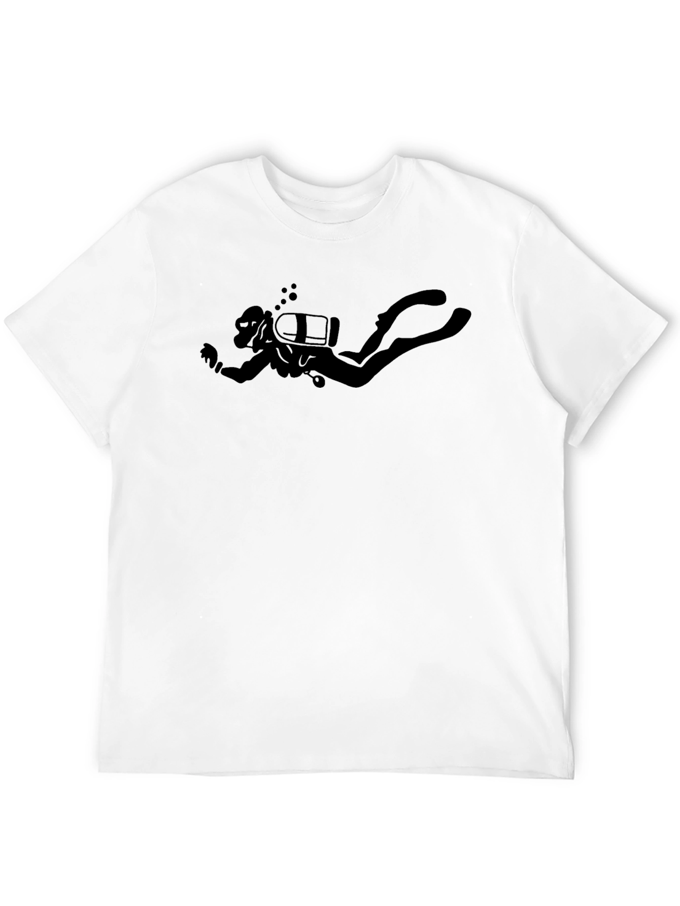 Diver Silhouette Graphic T-Shirt - Black