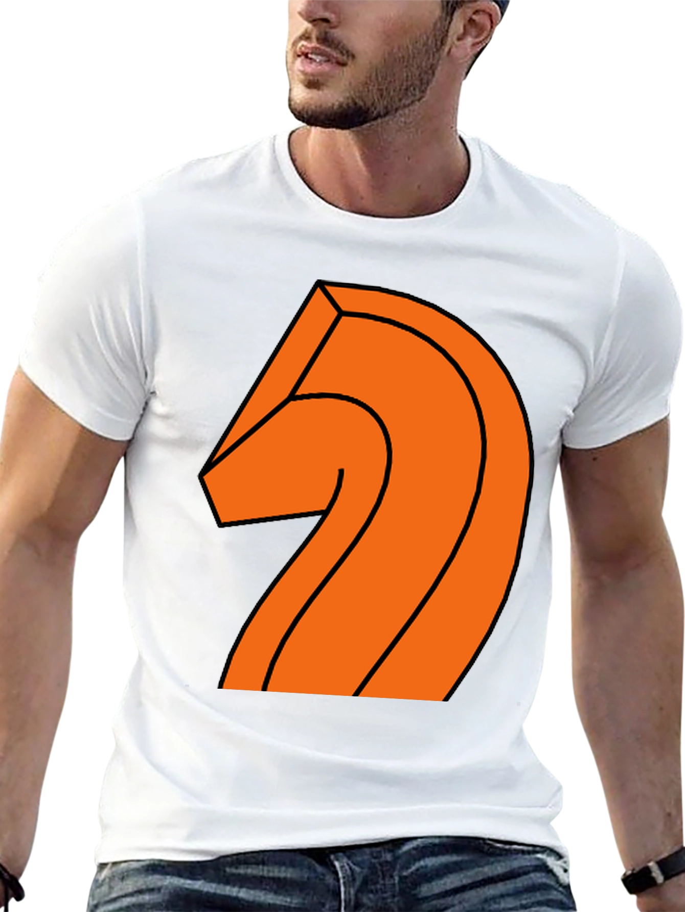 Chess Knight Graphic Tee - Casual Black T-Shirt