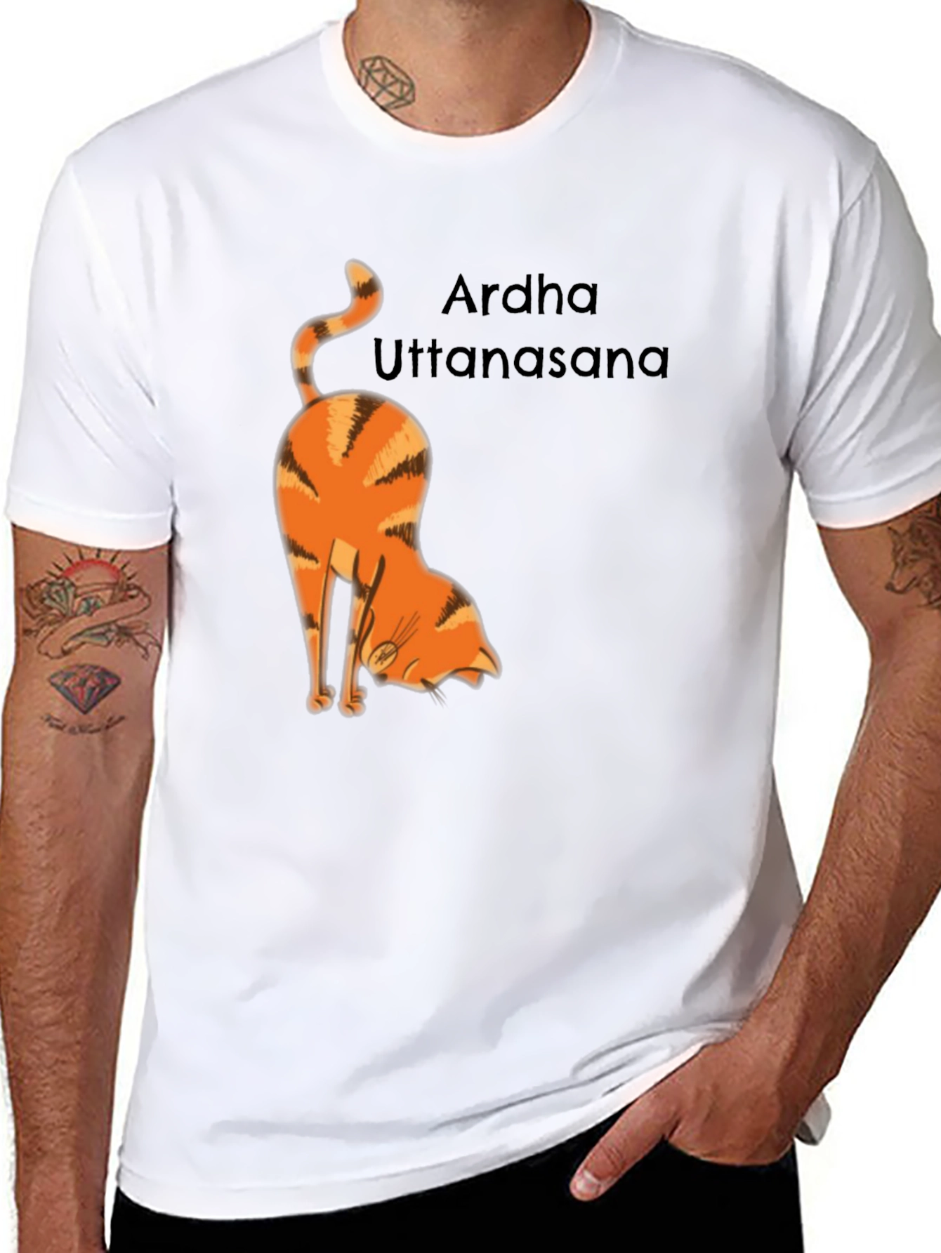 Yoga Cat T-Shirt - Arda Uttanasana Pose