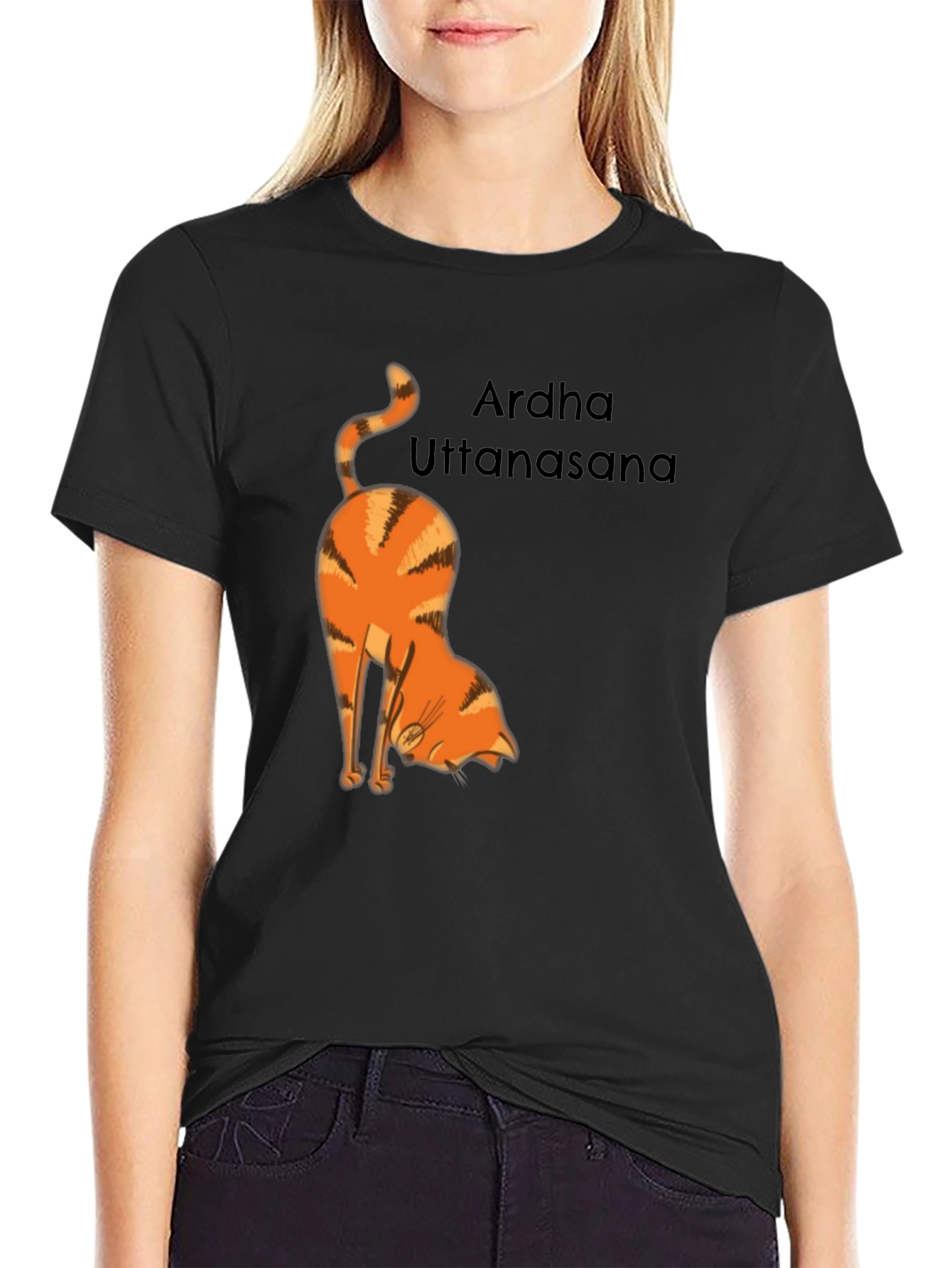 Yoga Cat T-Shirt - Arda Uttanasana Pose