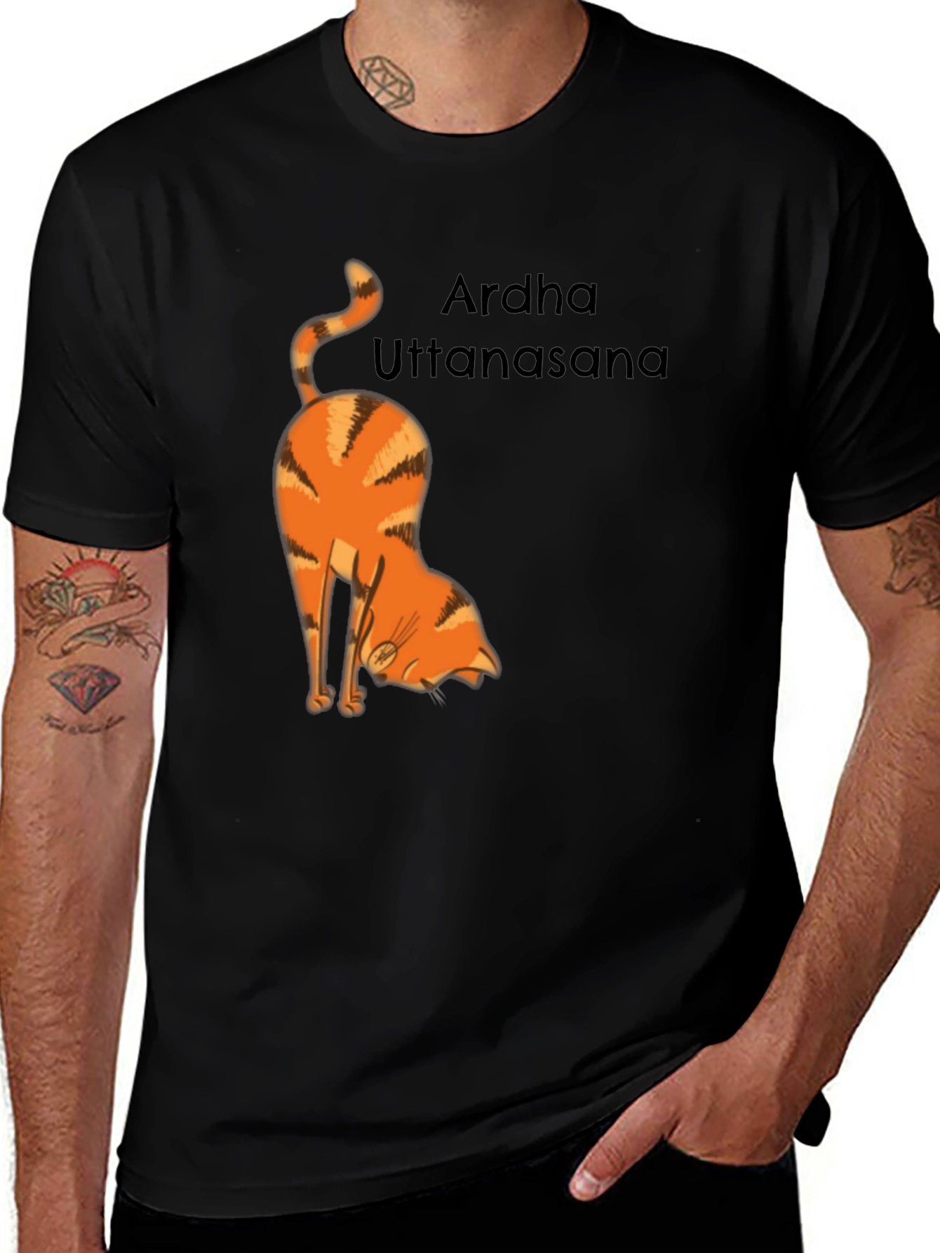 Yoga Cat T-Shirt - Arda Uttanasana Pose
