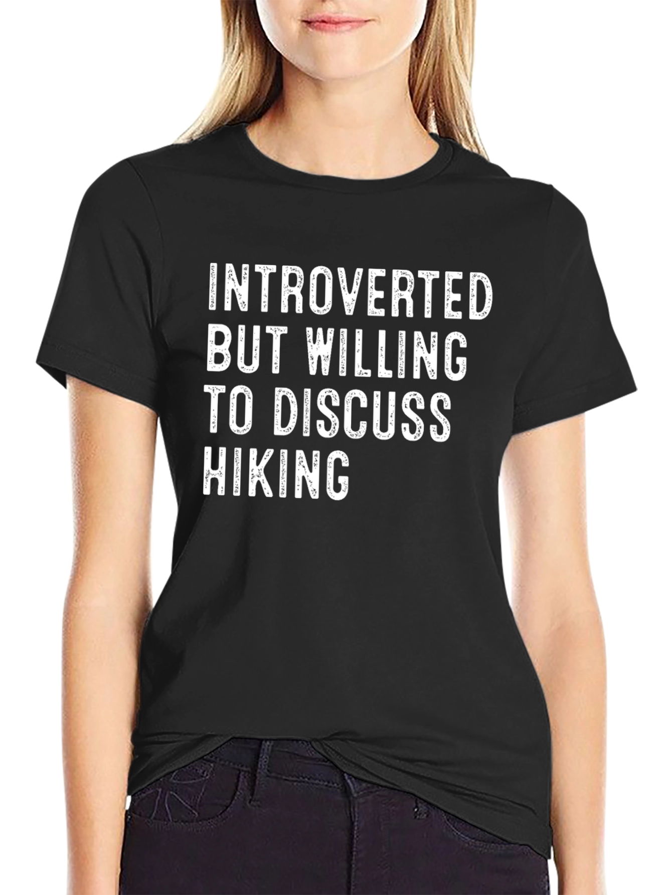 Introverted Hiking T-Shirt - Black Cotton Tee
