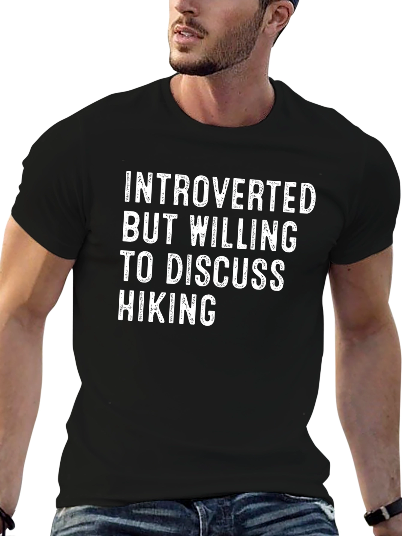 Introverted Hiking T-Shirt - Black Cotton Tee