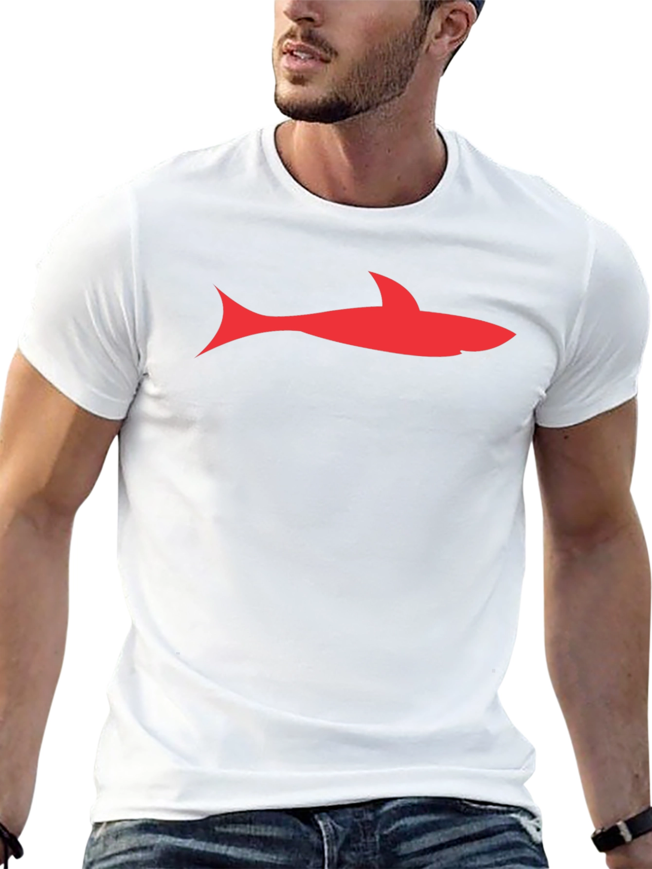 Shark Graphic Tee - Stylish Black Cotton T-Shirt