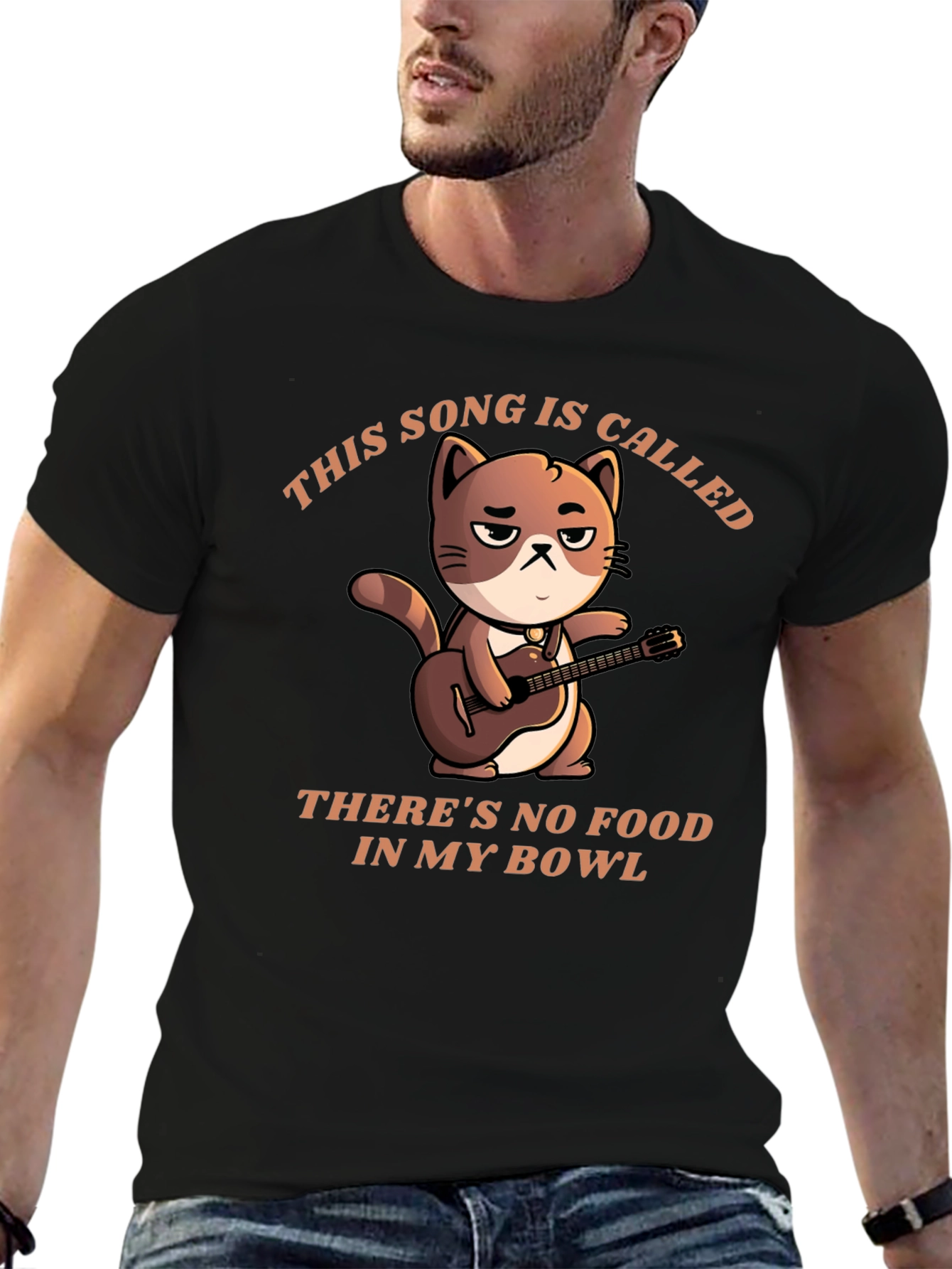 Cat Musician T-Shirt - No Food in My Bowl