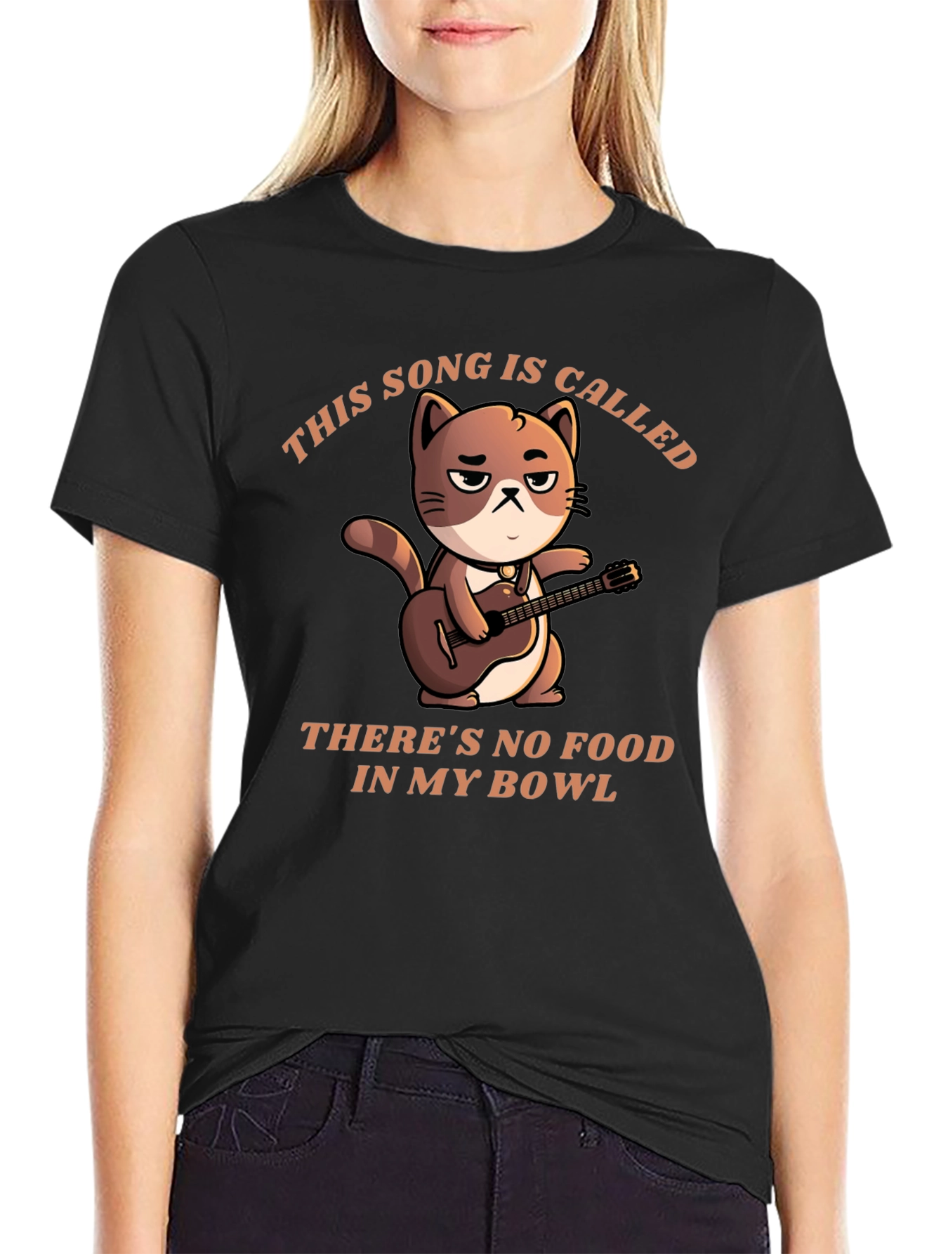 Cat Musician T-Shirt - No Food in My Bowl