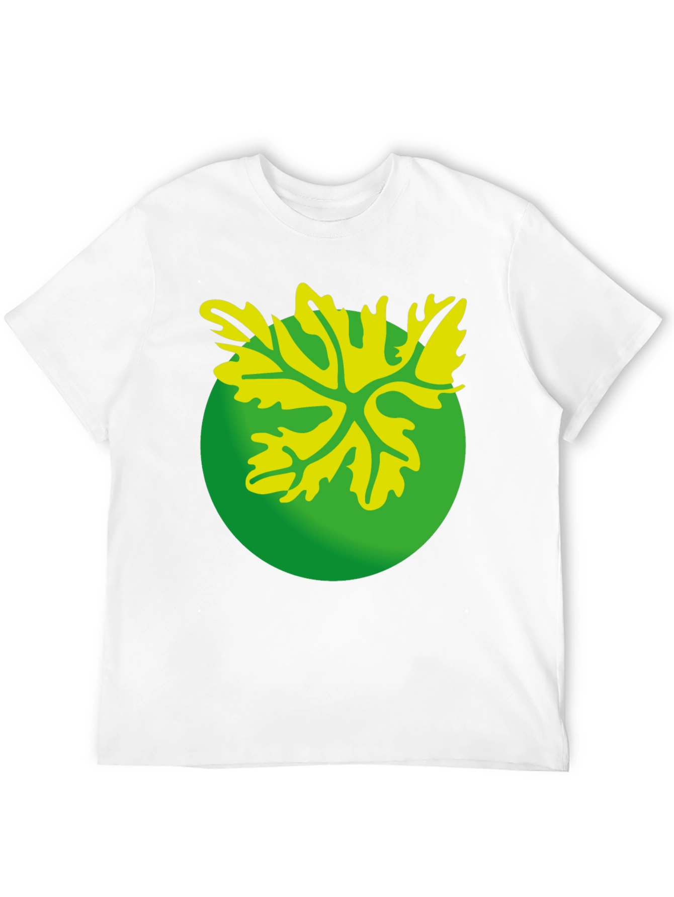 Green Leaf Graphic Black T-Shirt