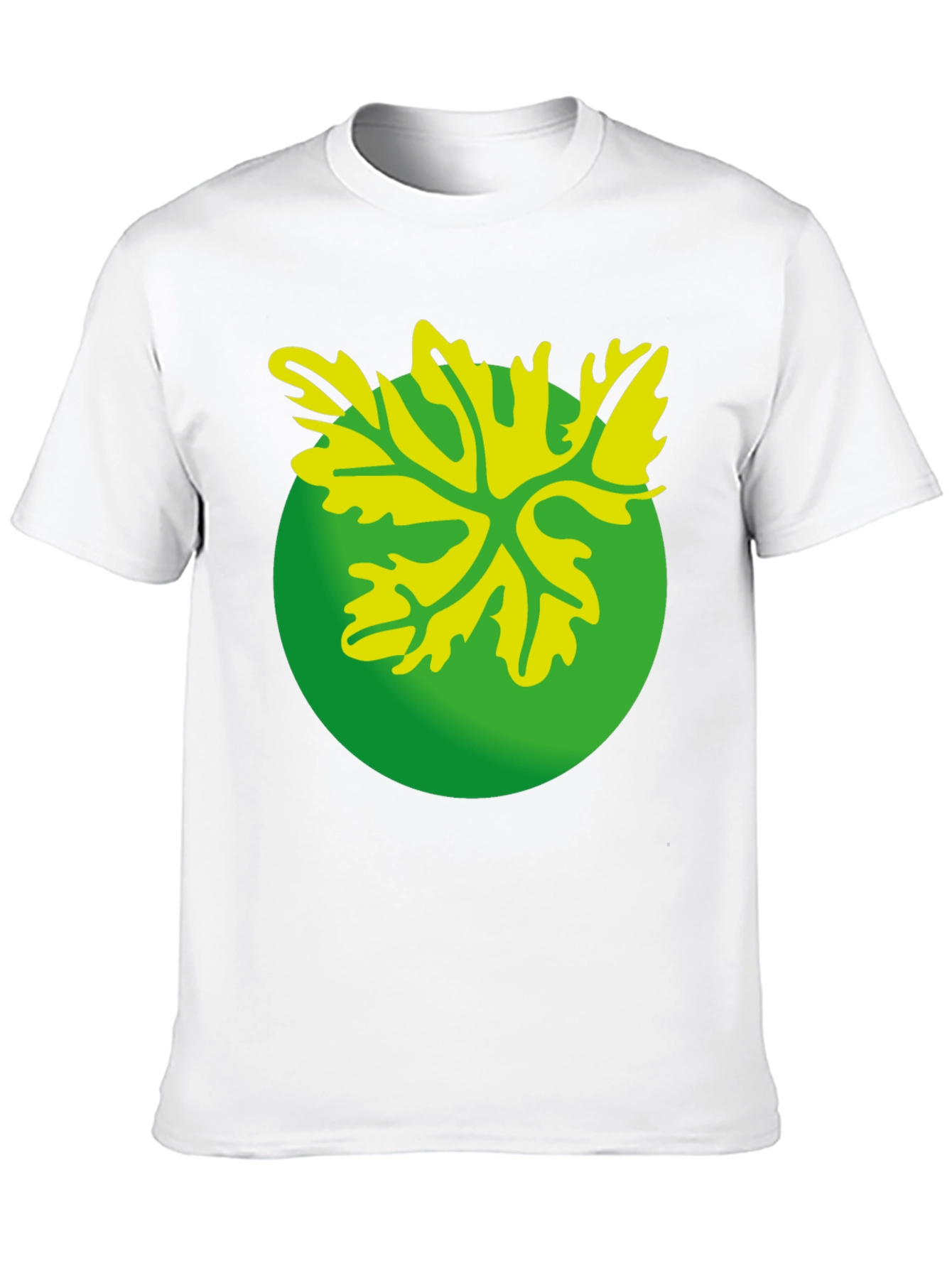 Green Leaf Graphic Black T-Shirt
