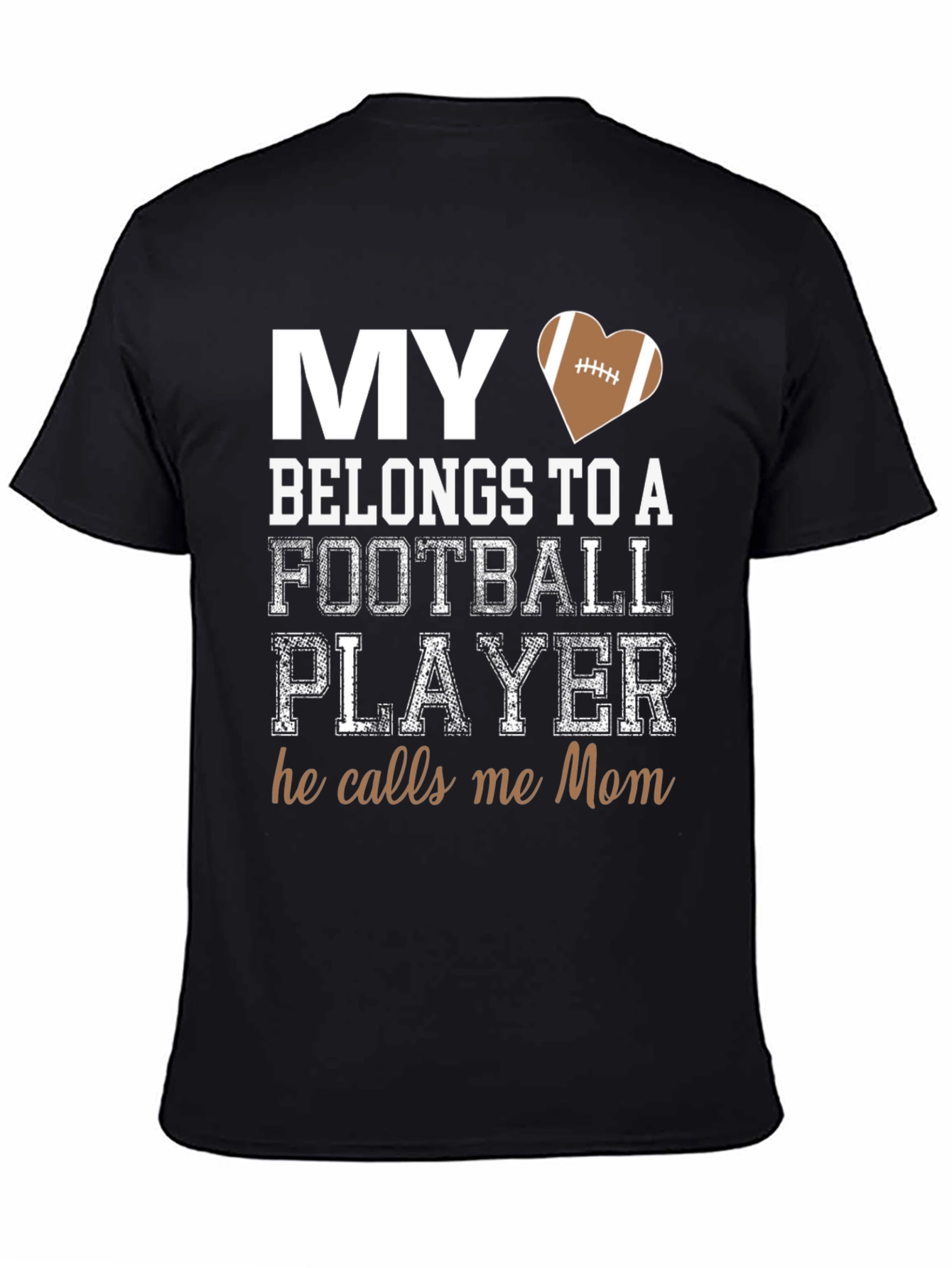 My Heart Belongs to a Football Player Mom T-Shirt