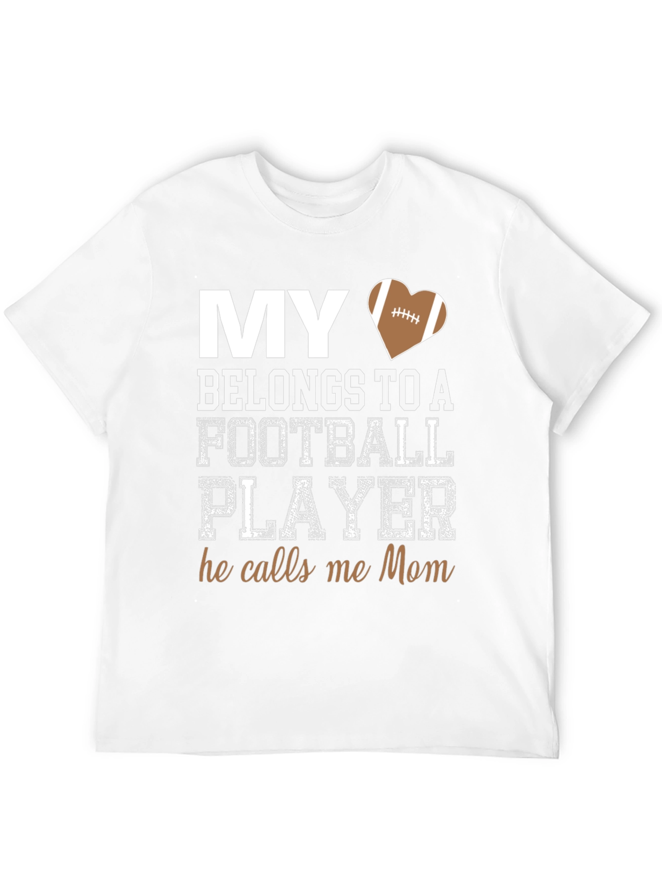 My Heart Belongs to a Football Player Mom T-Shirt